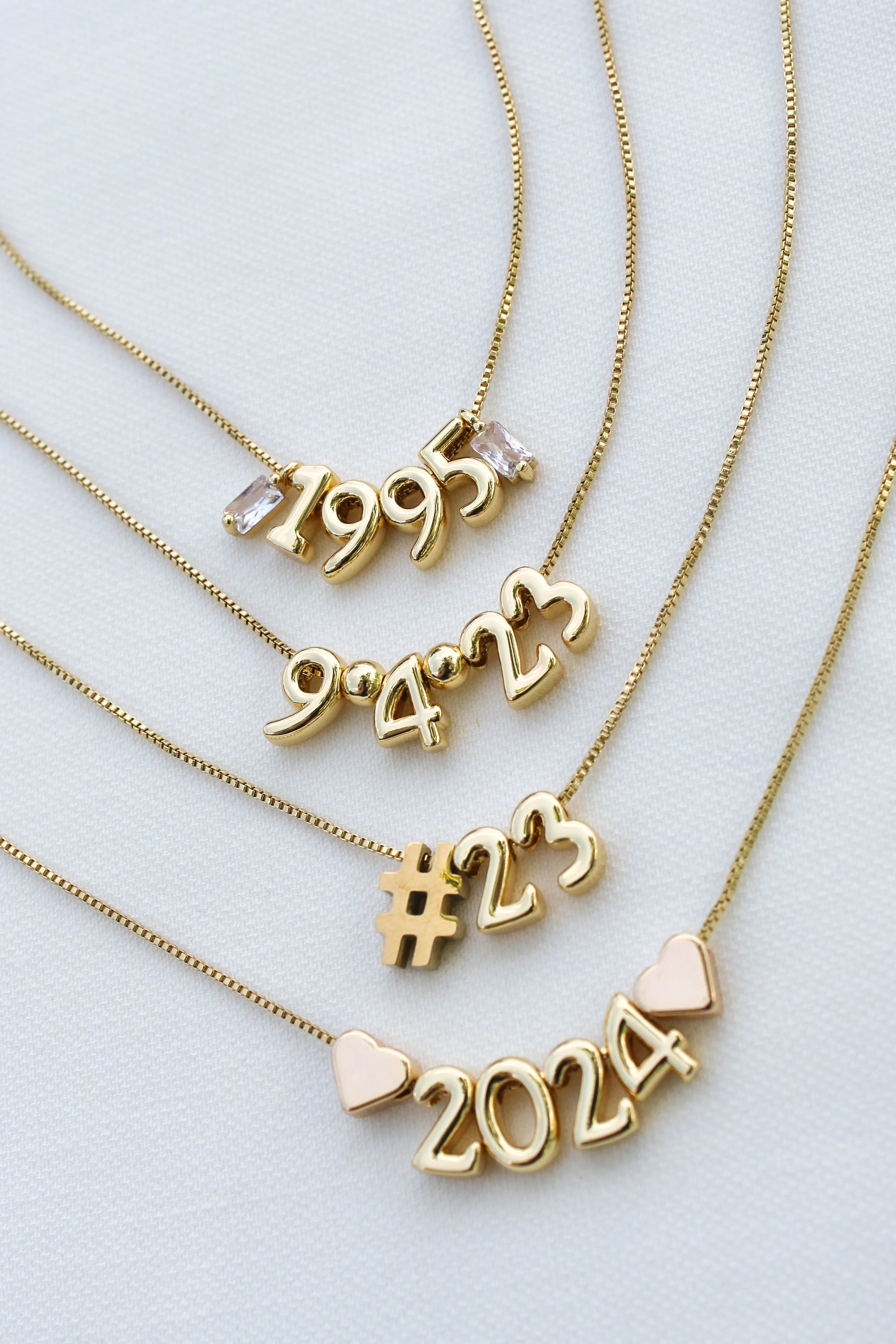 Gold LUXE Numerical Slide Charms