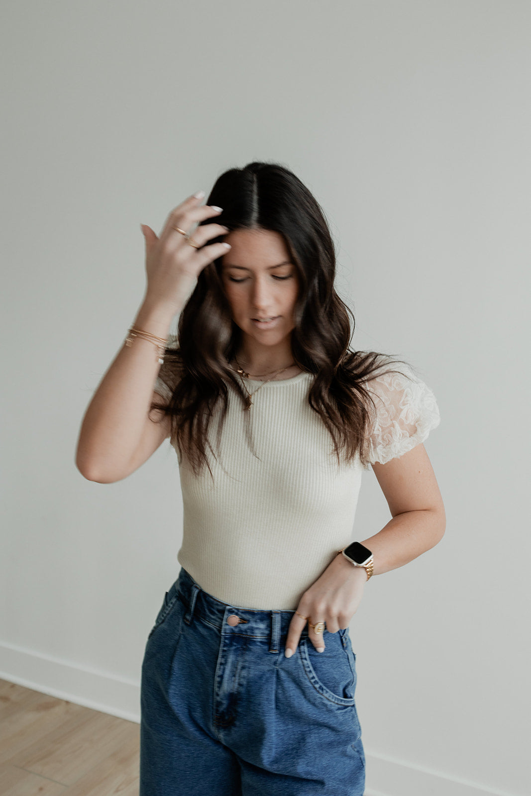 High Class Pleated Wide Leg Jeans