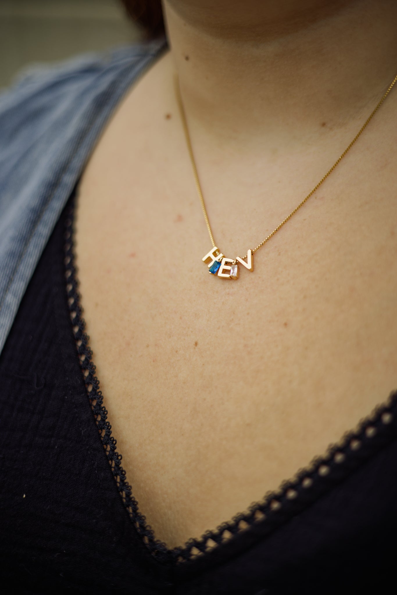 Initial Bar Gold Adjustable Chain