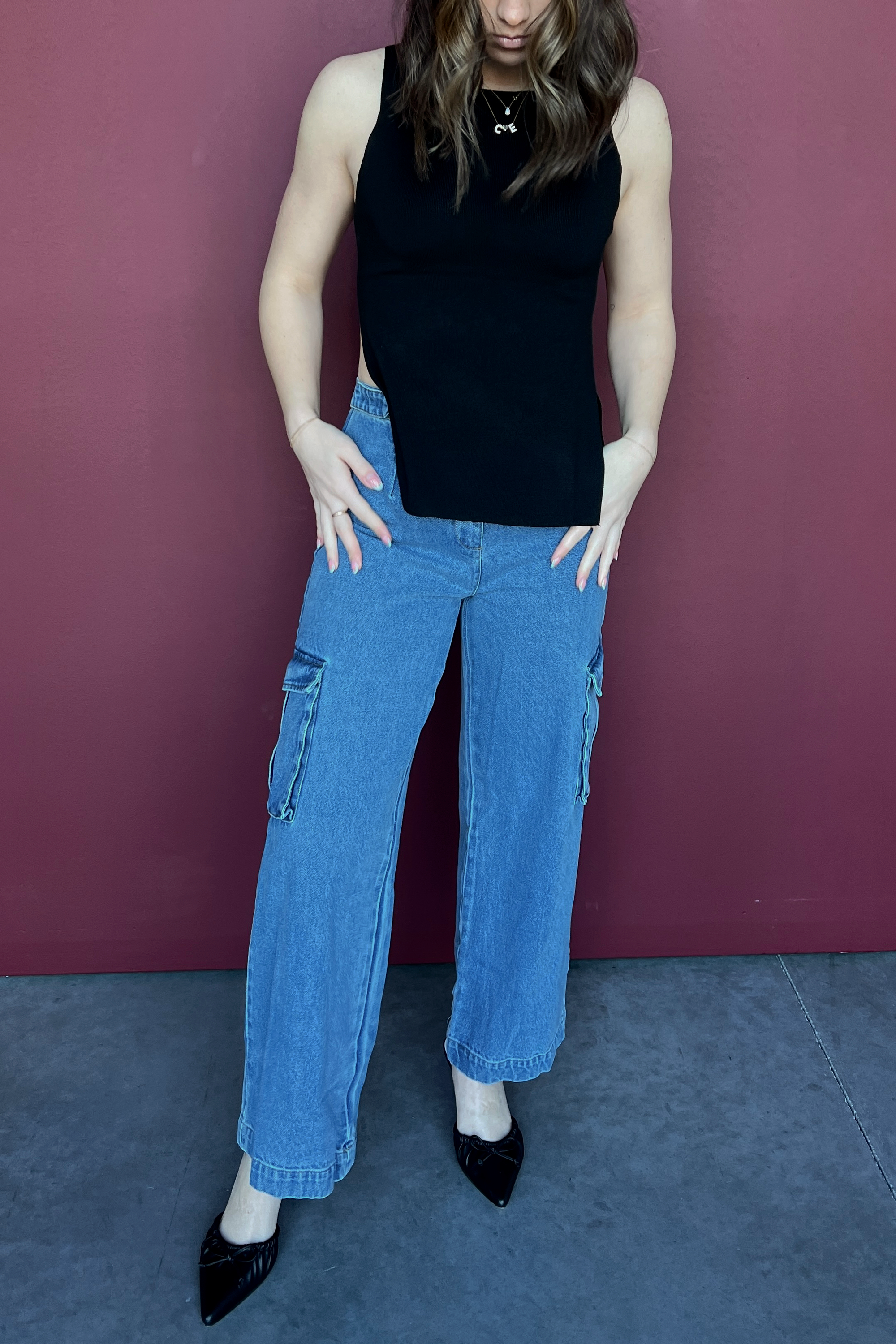 Mallory Denim Cargo Pants