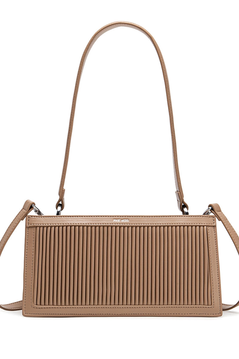 Abigail Clutch | Sand Pleated