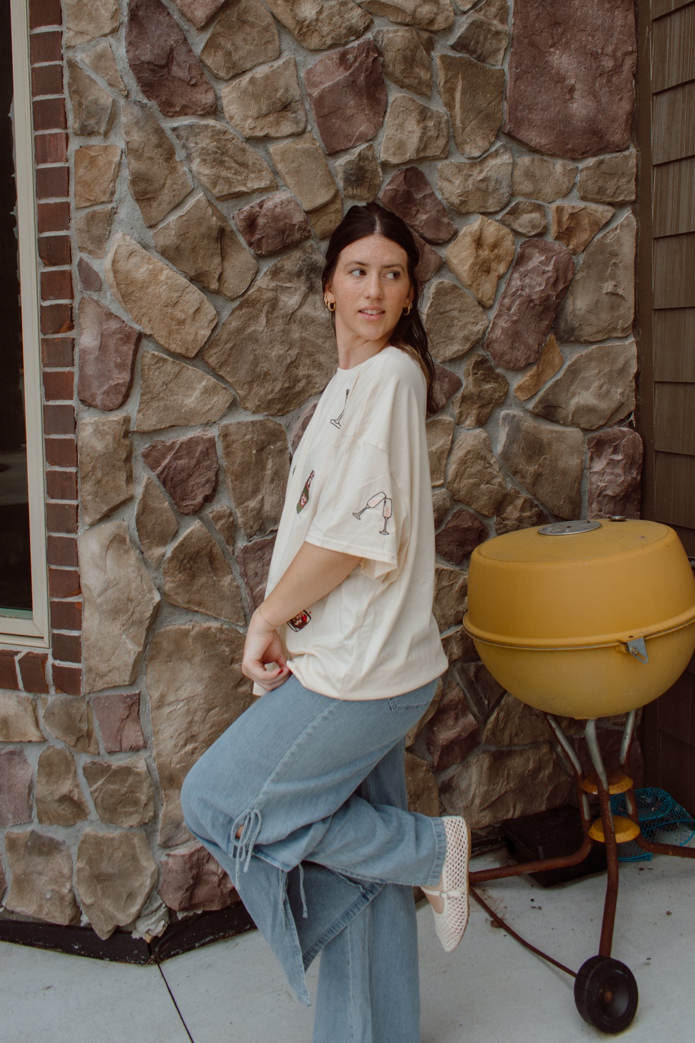Denim Side Tie Pants