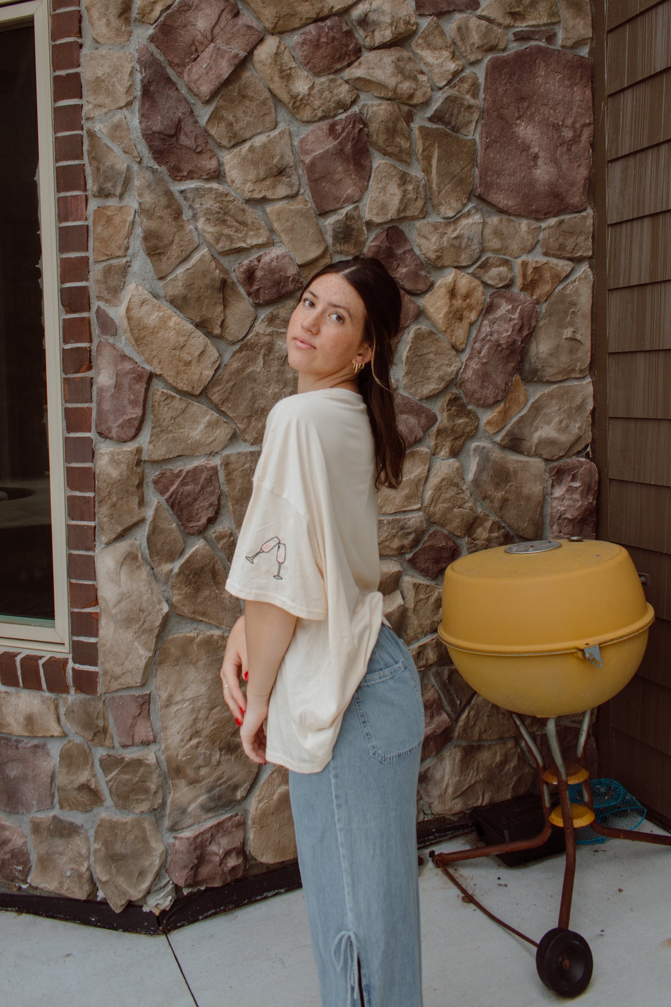Denim Side Tie Pants