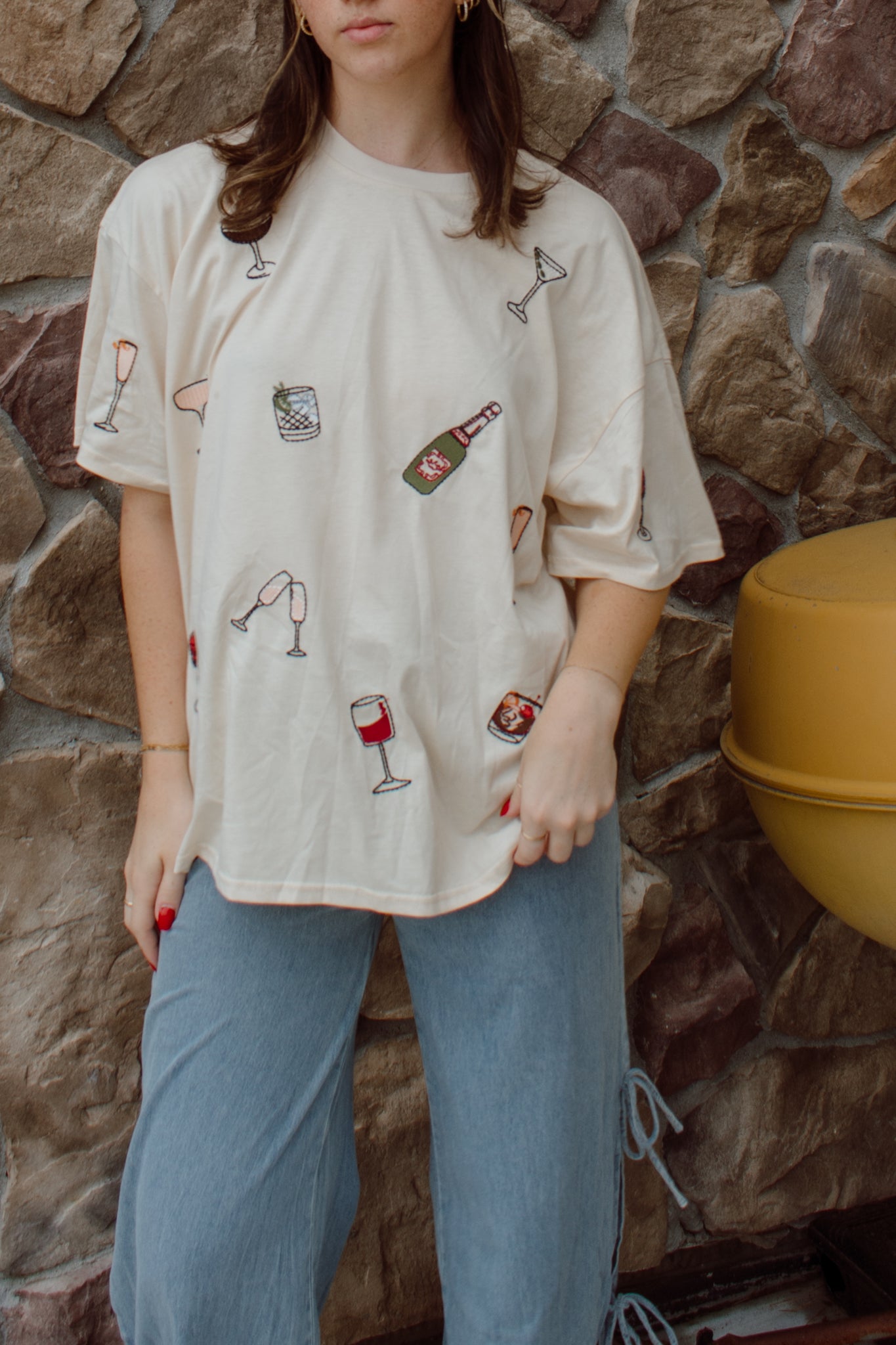 Denim Side Tie Pants