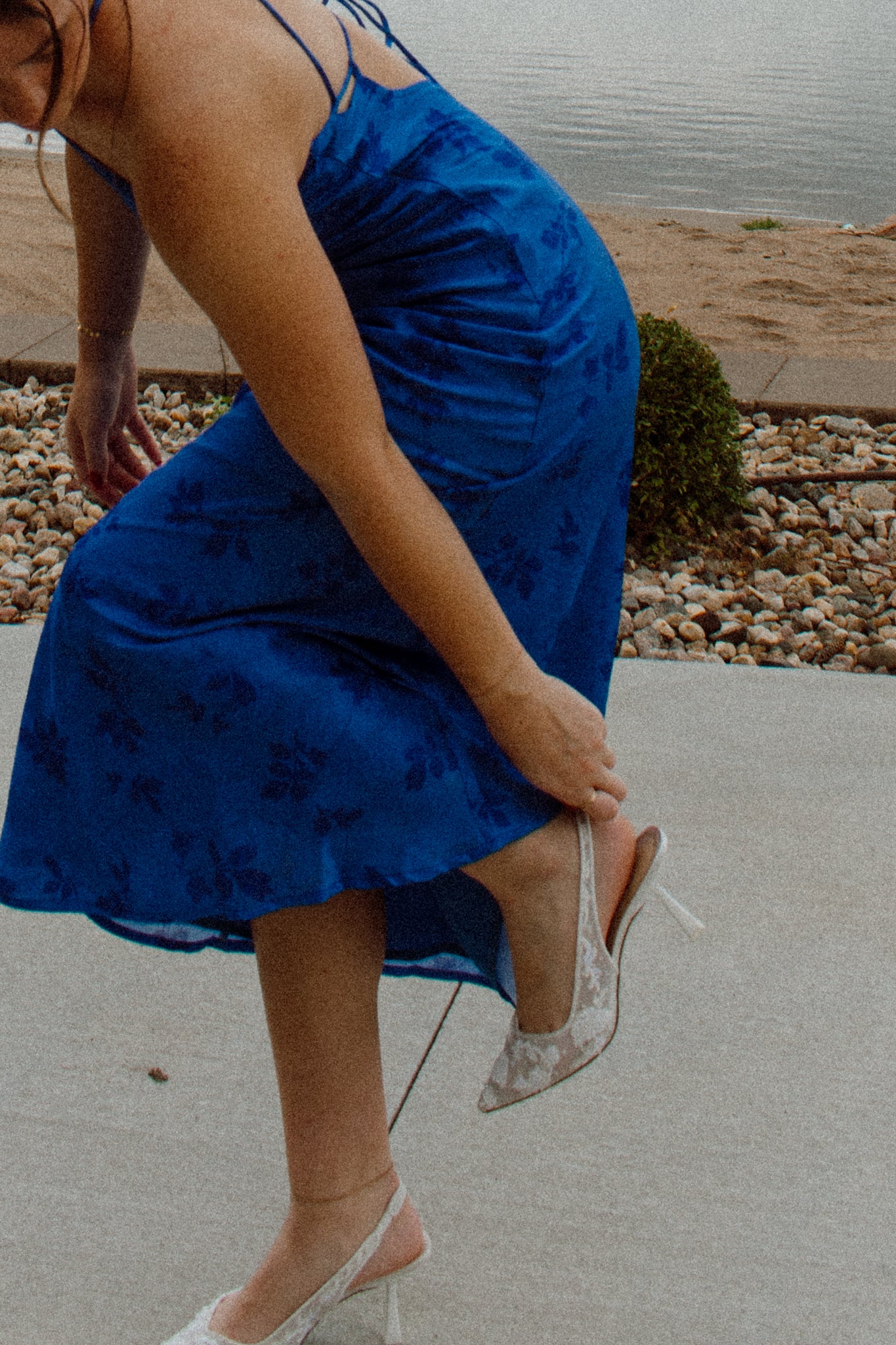 Tidal Wave Halter Midi Dress