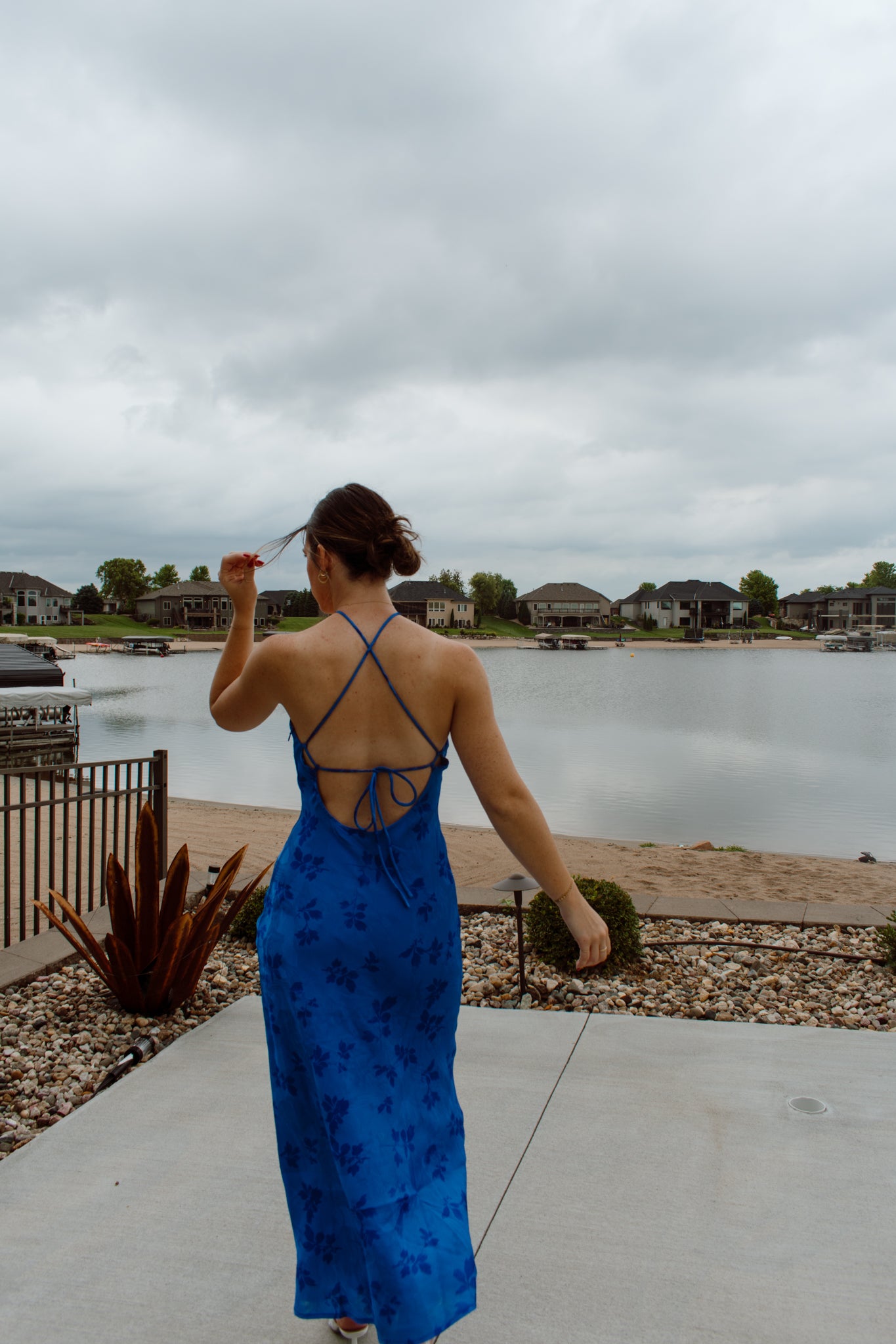 Tidal Wave Halter Midi Dress