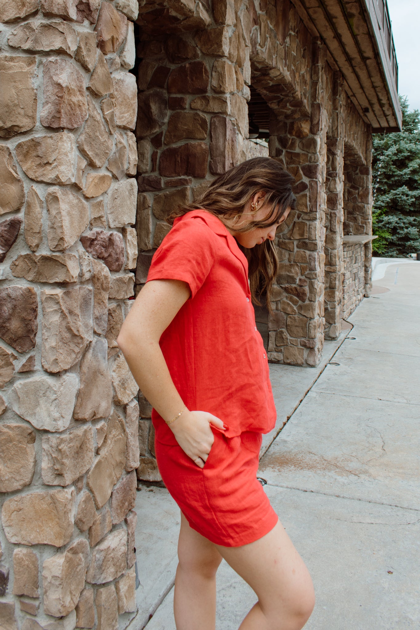 Poppy Linen Button Down