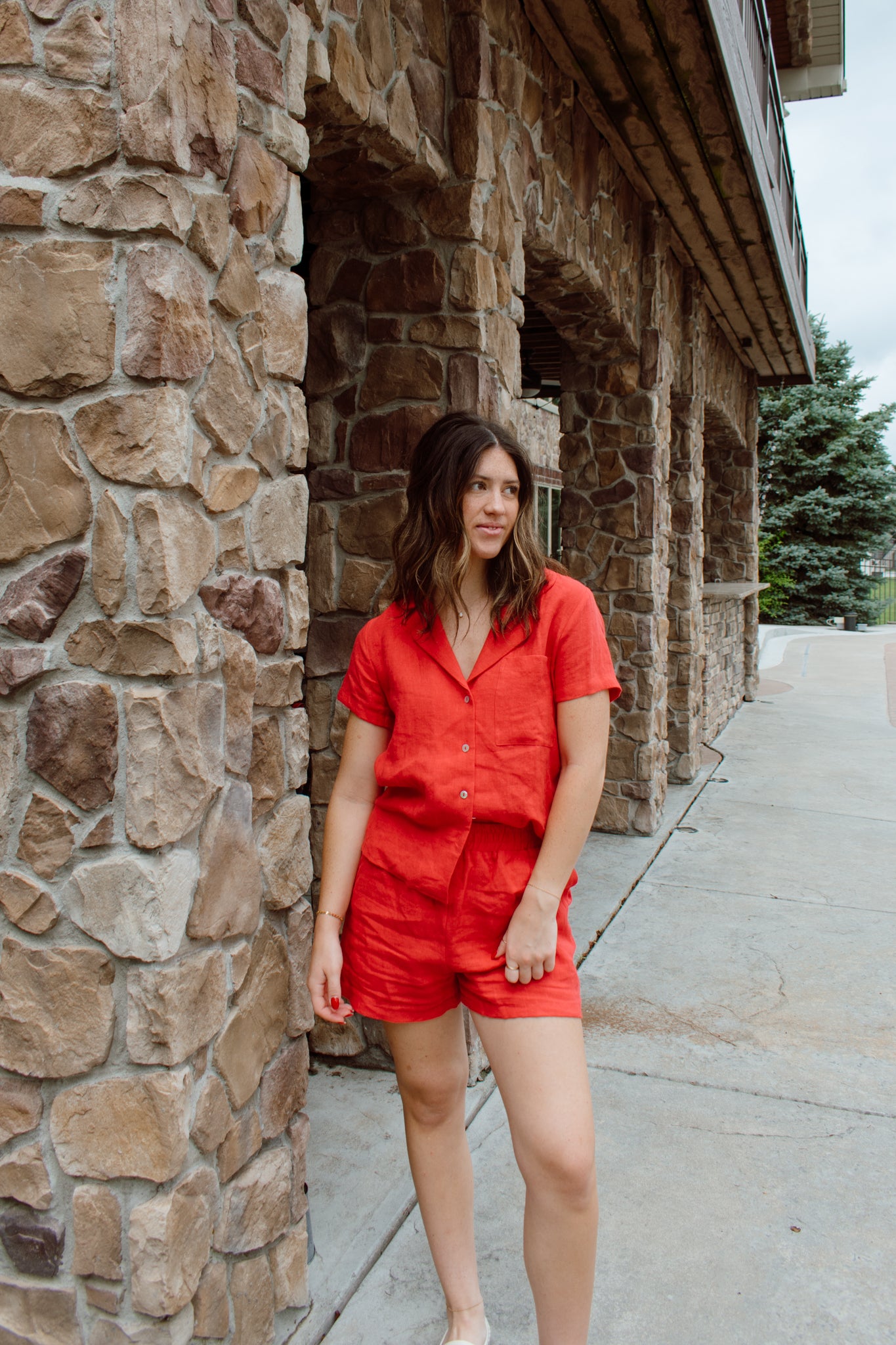 Poppy Linen Button Down