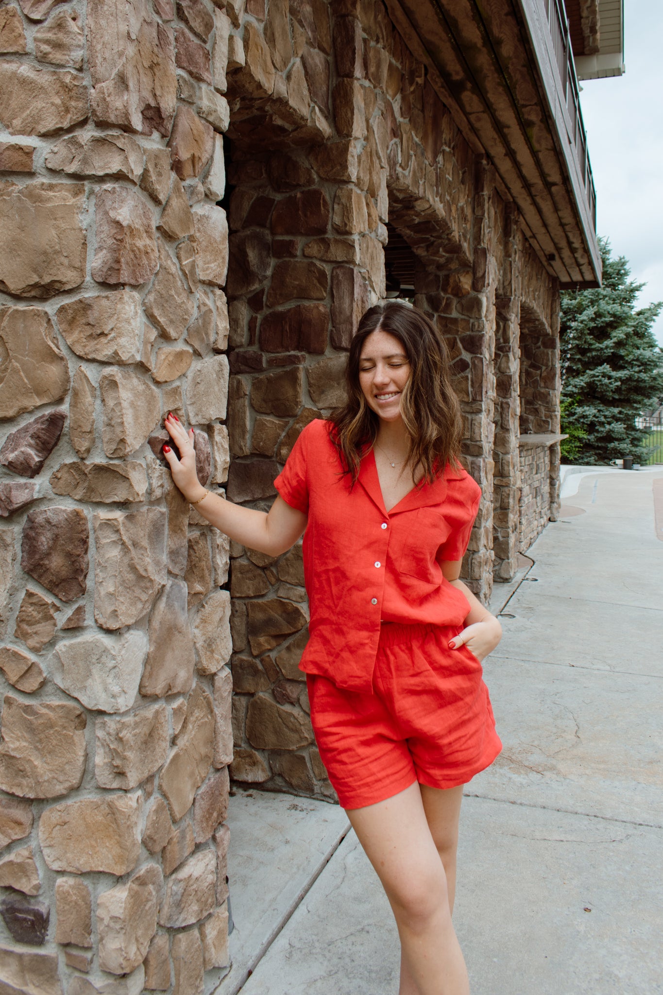 Poppy Linen Button Down