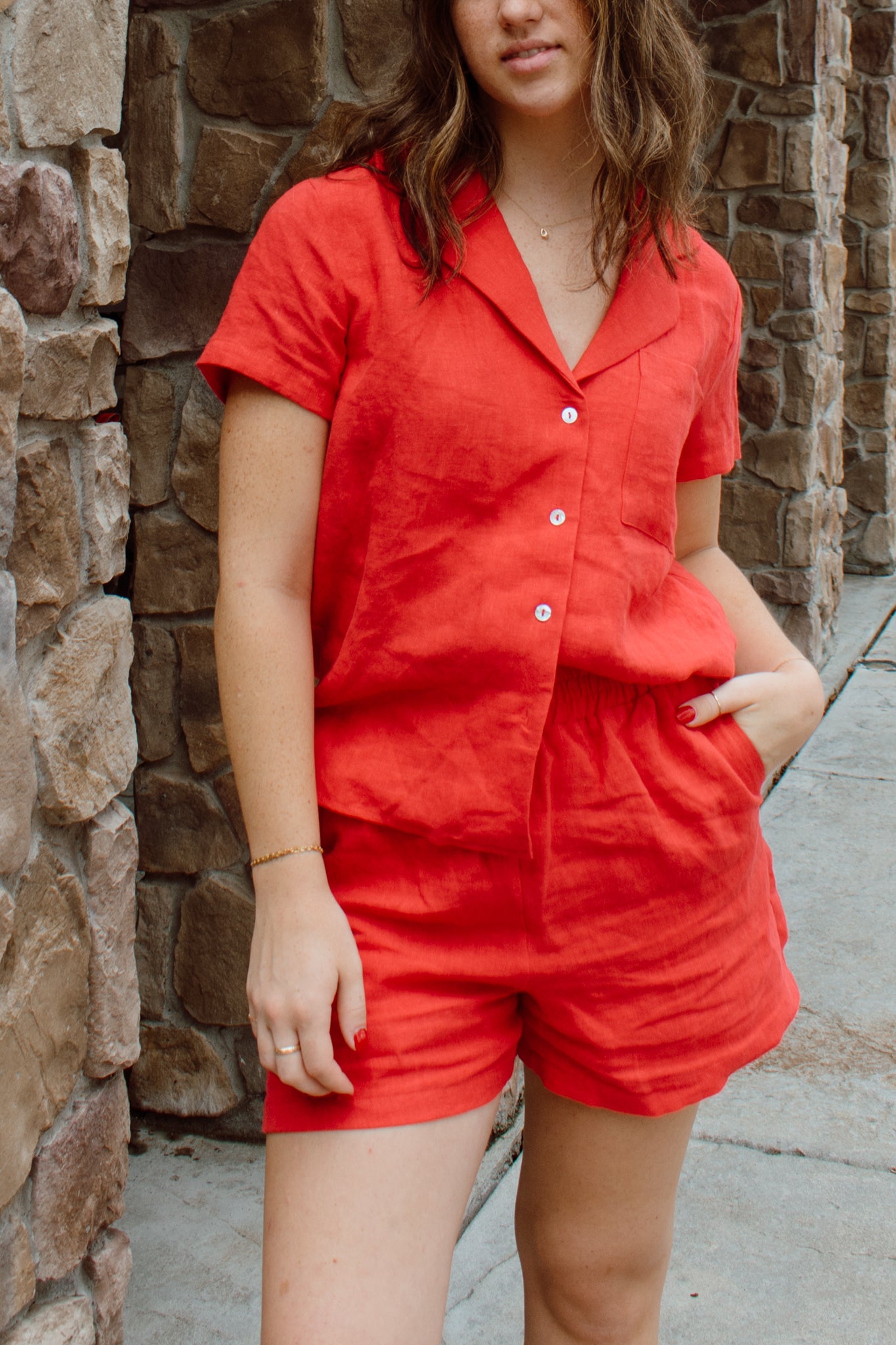 Poppy Linen Button Down