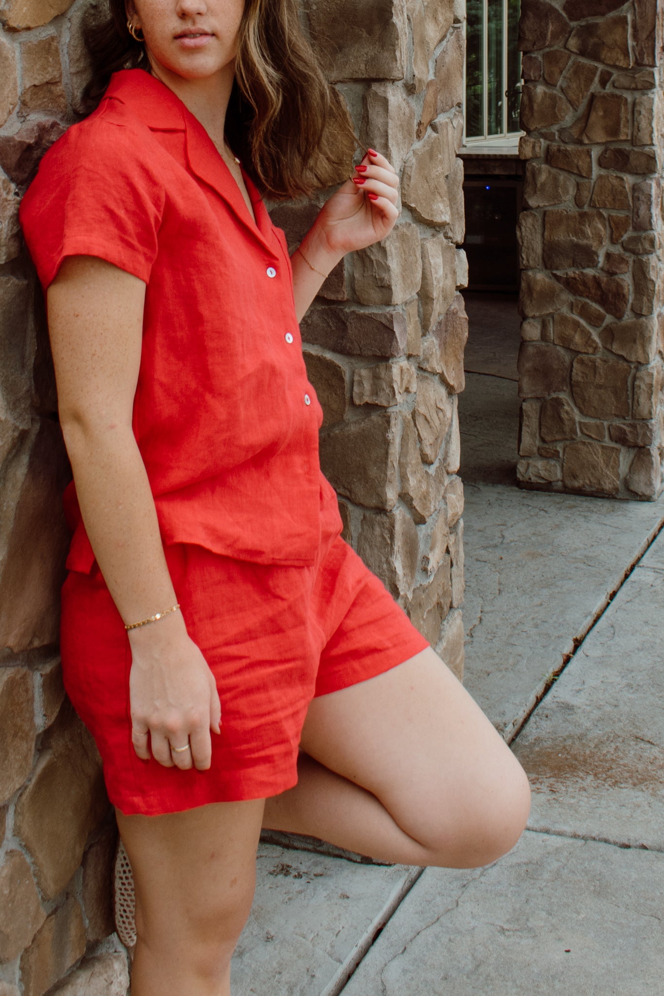 Poppy Linen Button Down