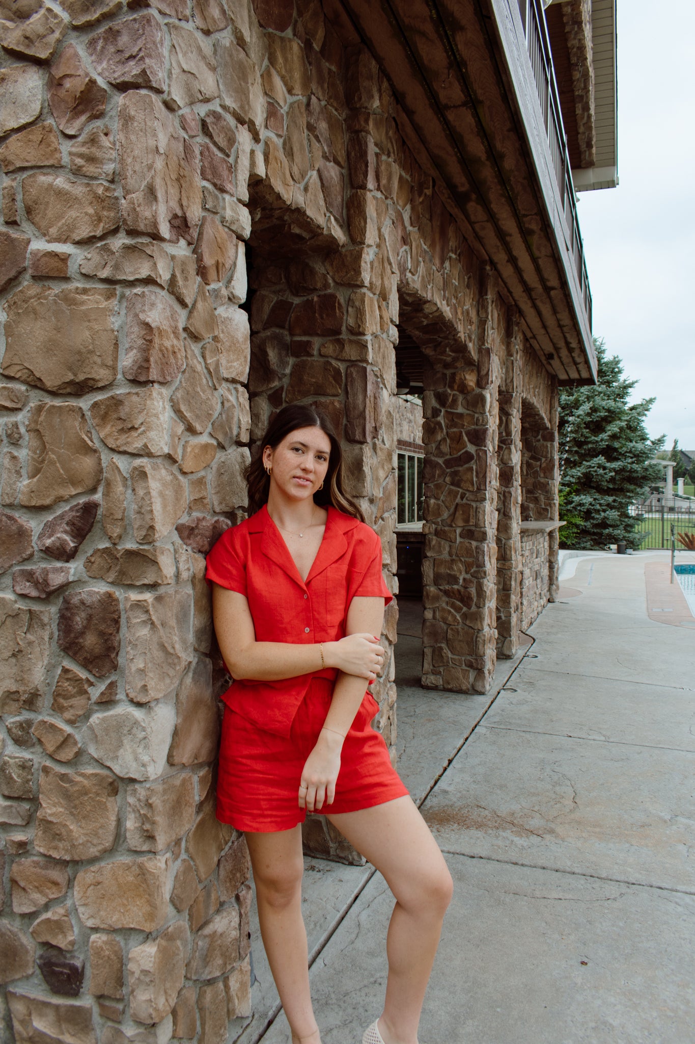 Poppy Linen Button Down