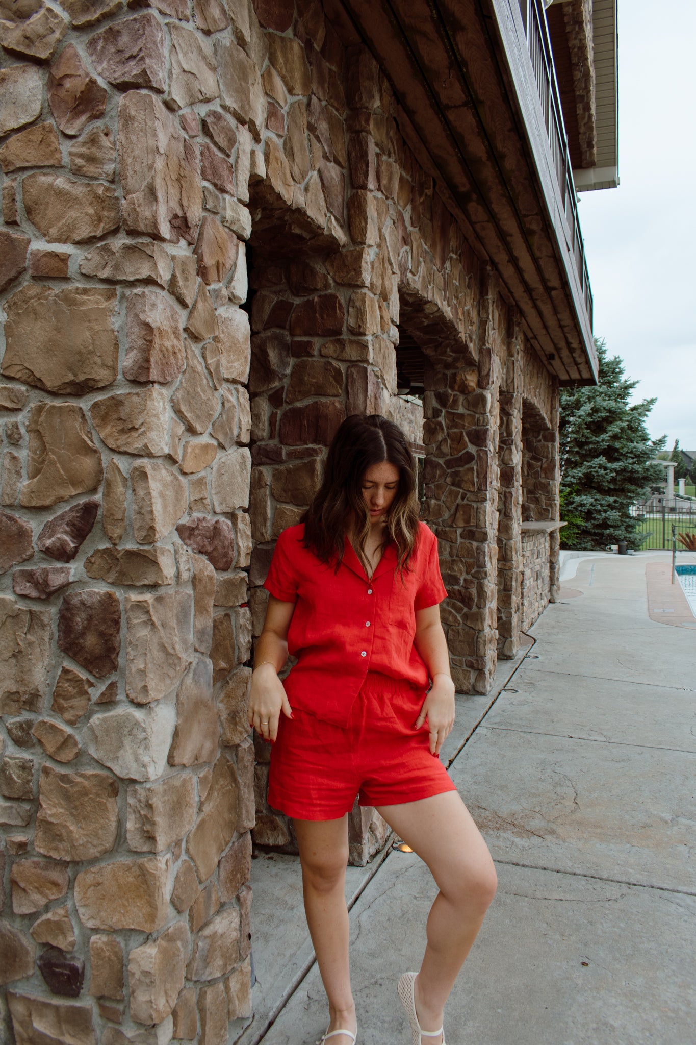Poppy Linen Button Down