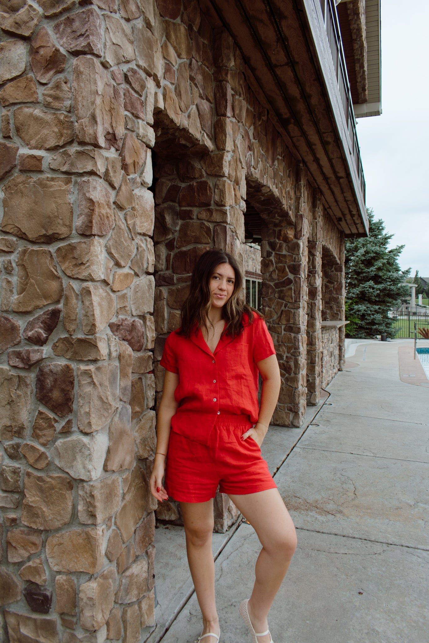 Poppy Linen Button Down