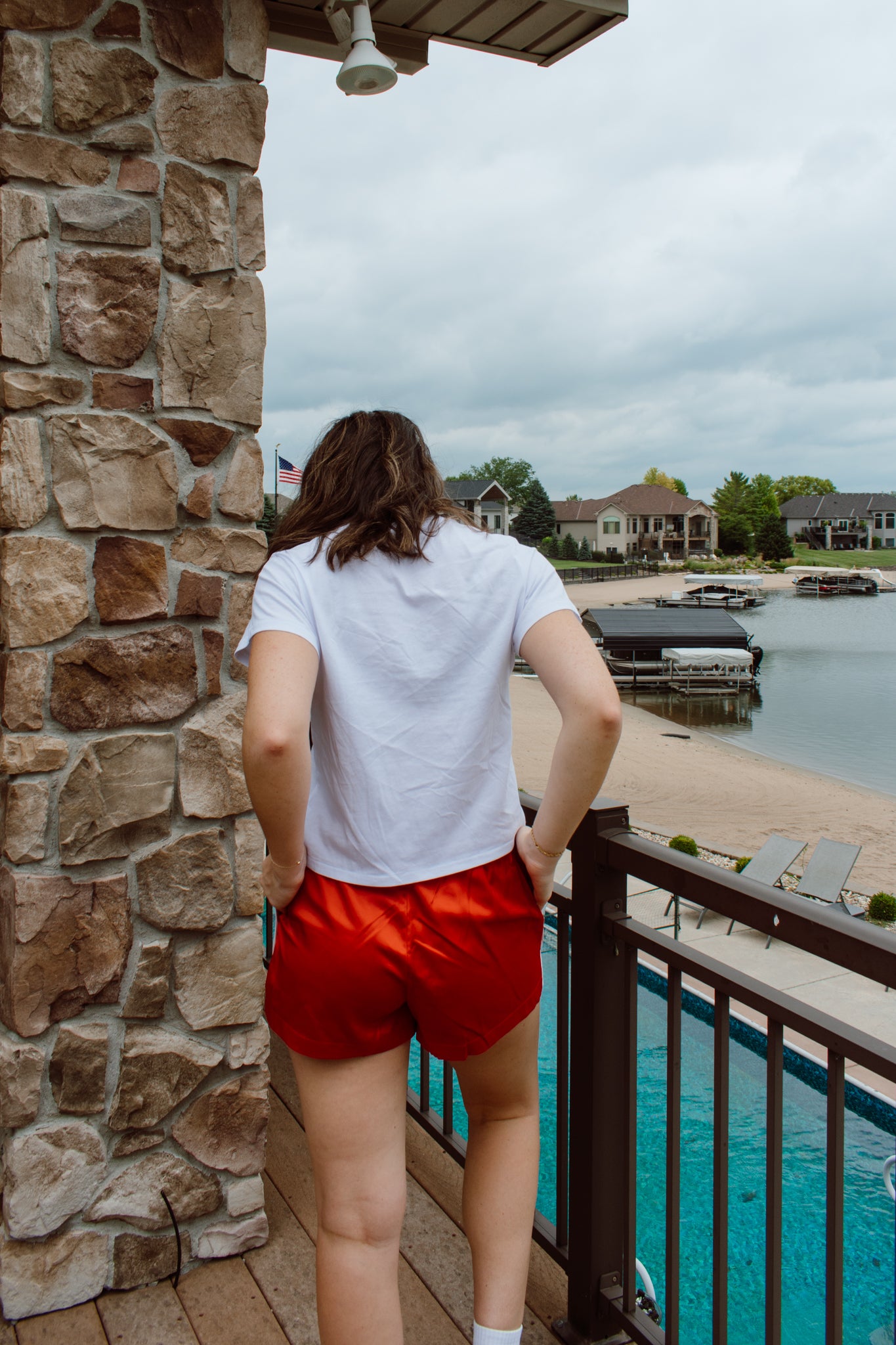 Tate Satin Track Shorts