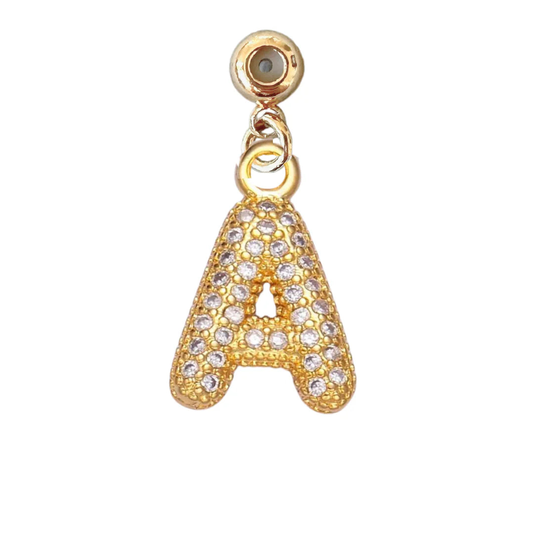 Gold Bubble Letter Grip Charms
