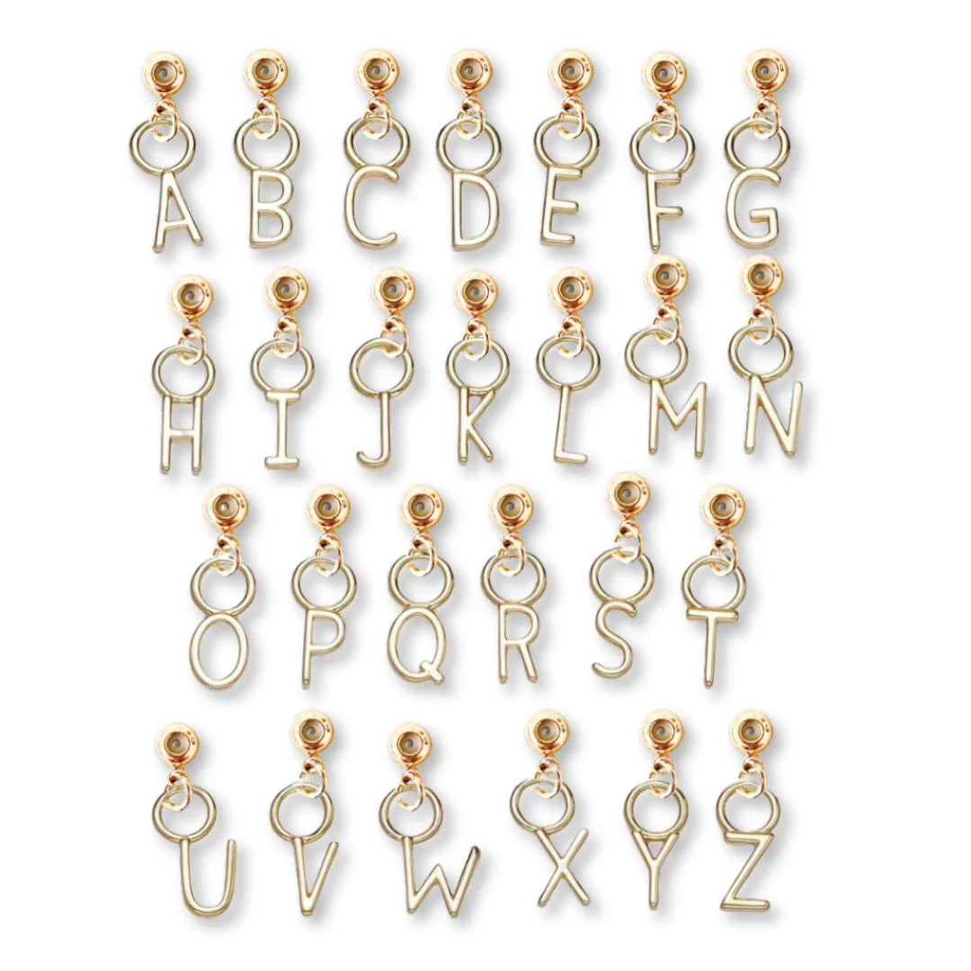 Gold Letter Grip Charms