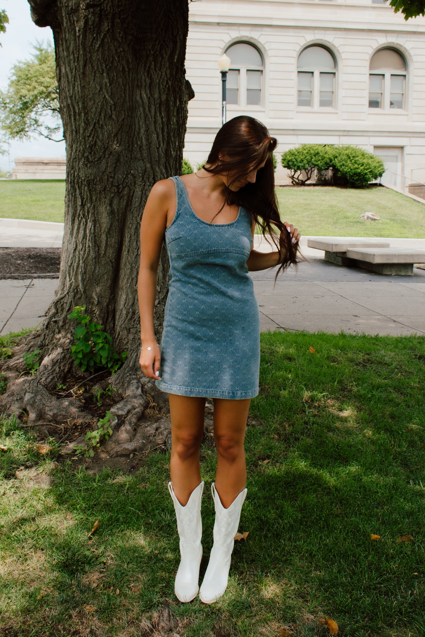 Denim Bow Dress