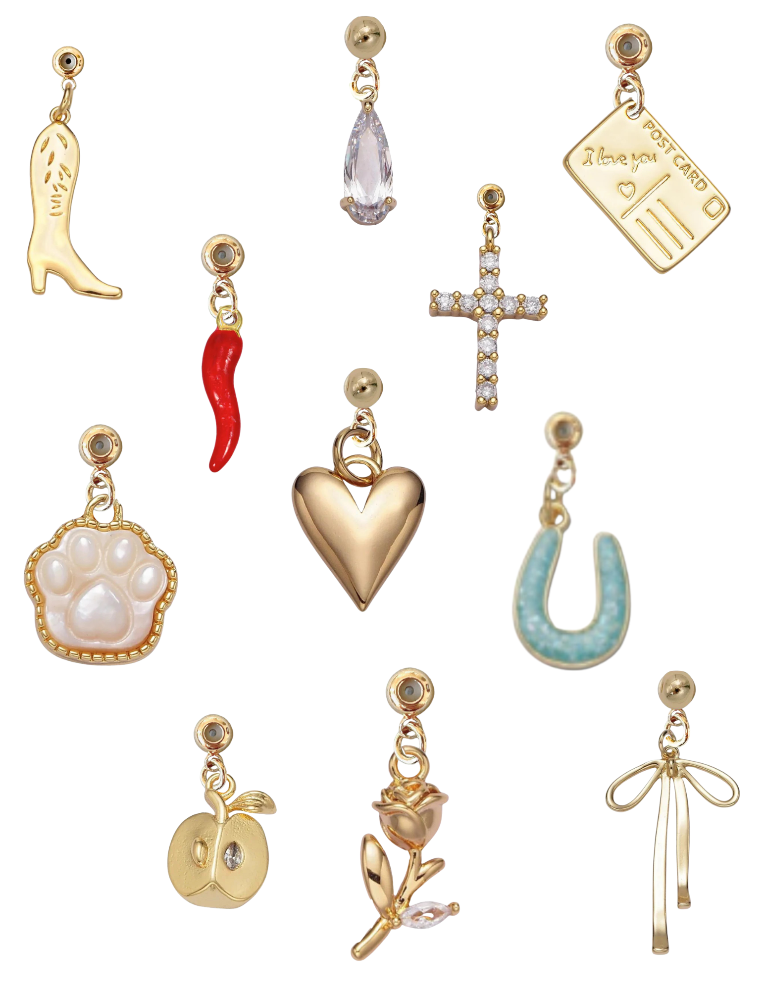 Gold Novelty Grip Charms