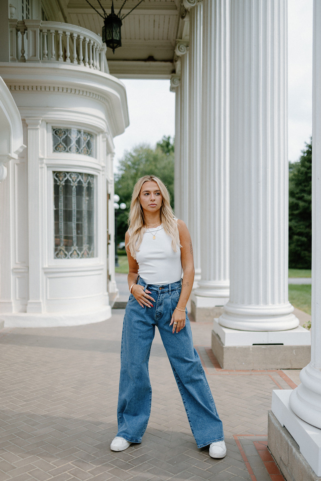 High Class Pleated Wide Leg Jeans