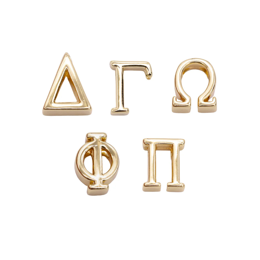 Gold Greek Letter Slide Charms