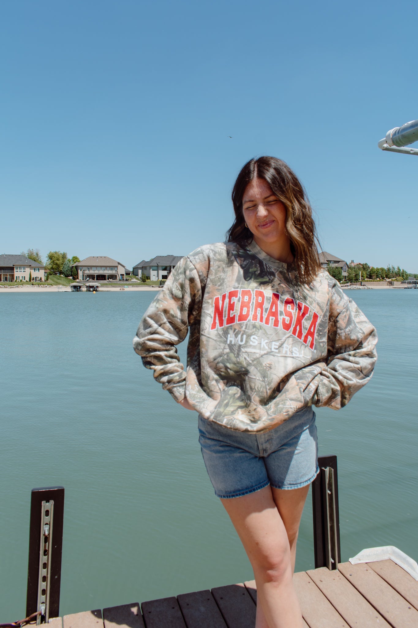 Nebraska Huskers Camo Crewneck
