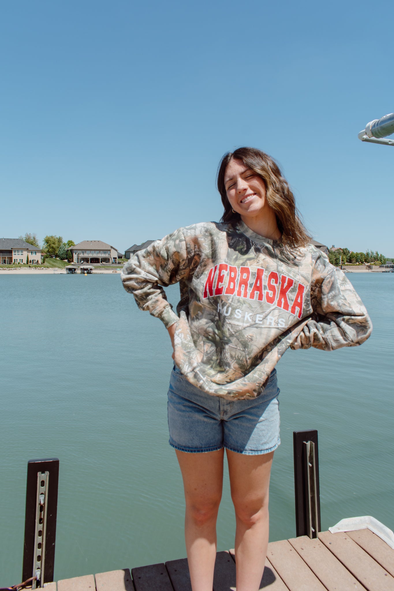 Nebraska Huskers Camo Crewneck