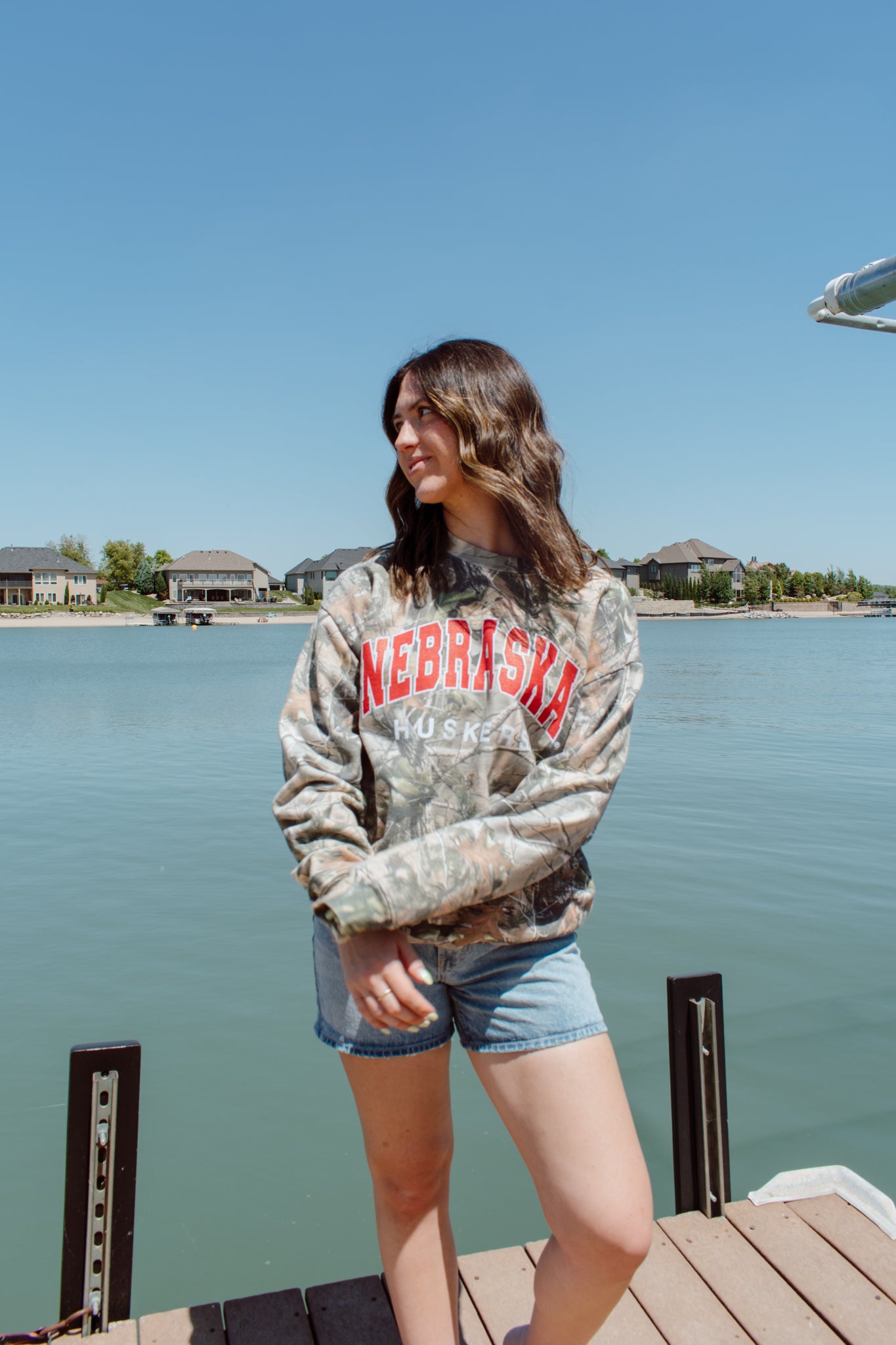 Nebraska Huskers Camo Crewneck