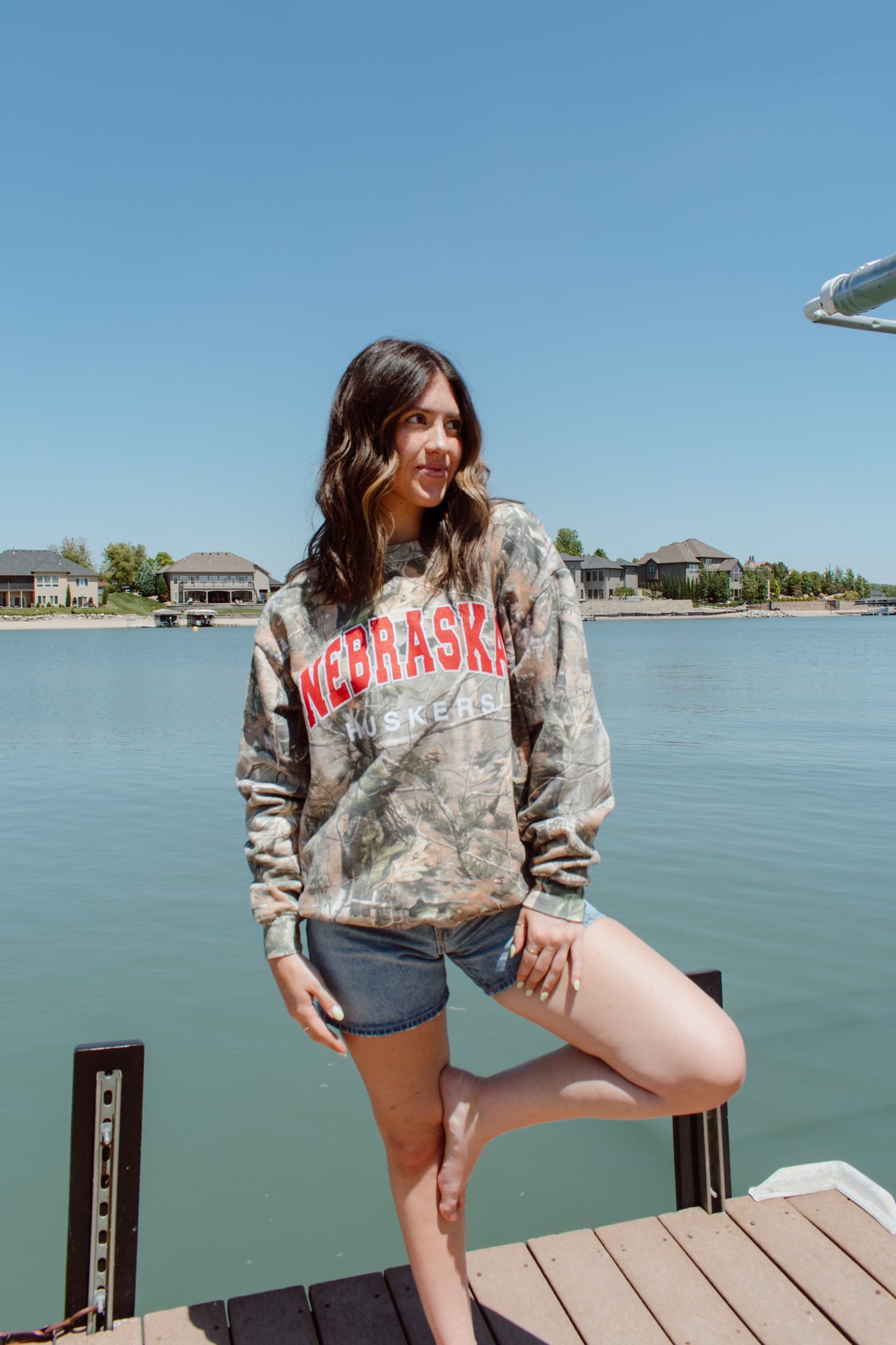 Nebraska Huskers Camo Crewneck