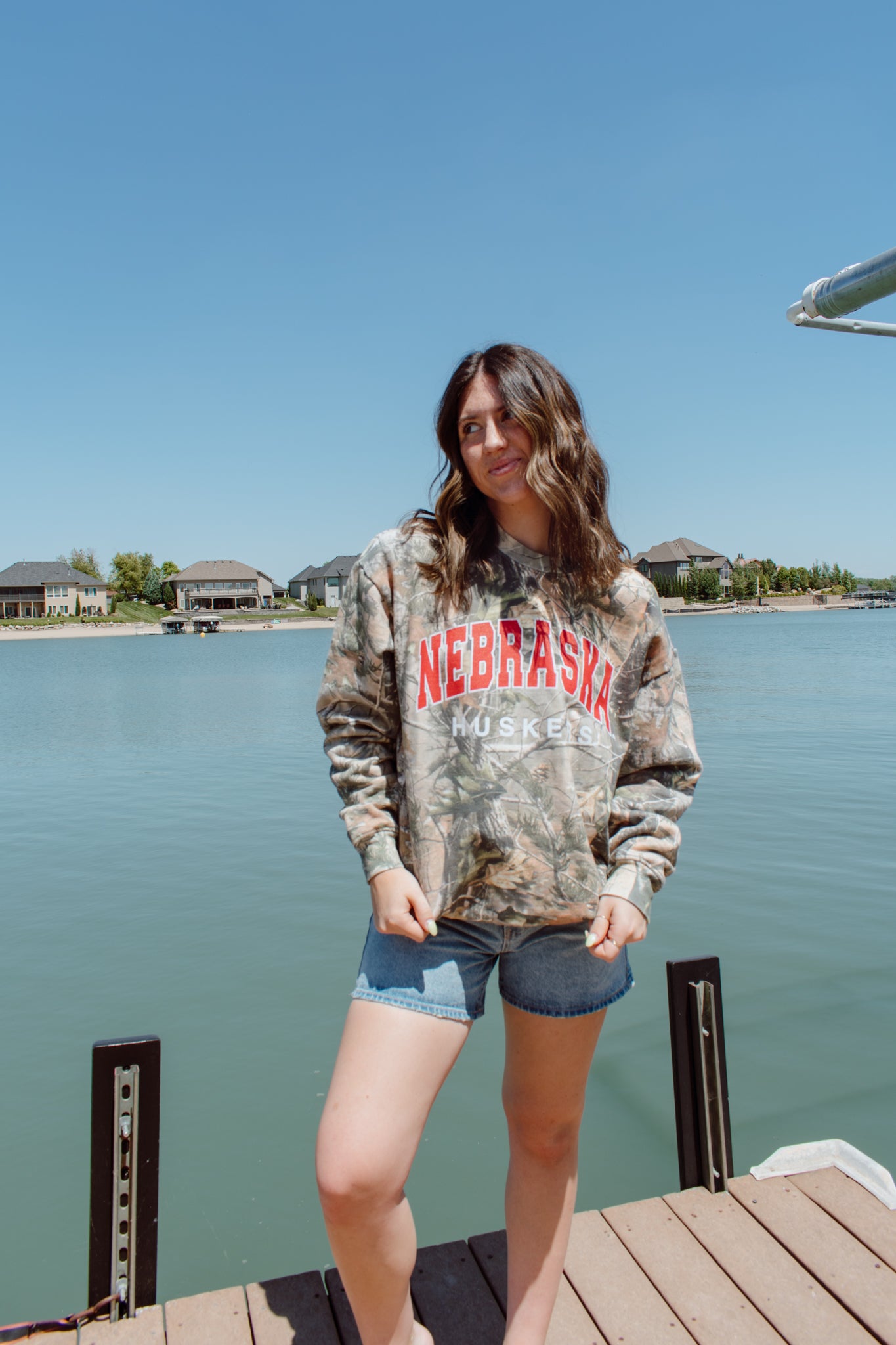 Nebraska Huskers Camo Crewneck