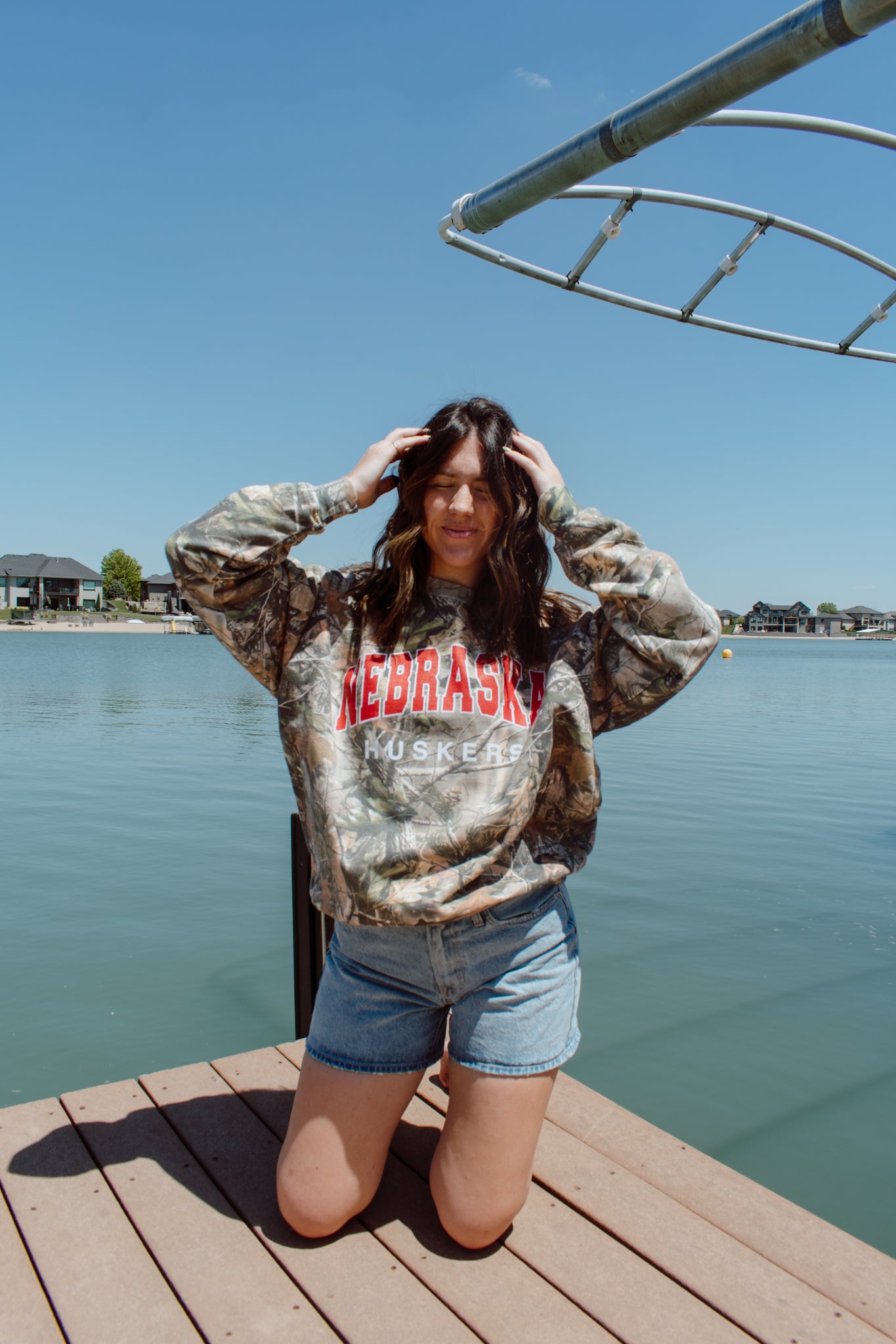 Nebraska Huskers Camo Crewneck