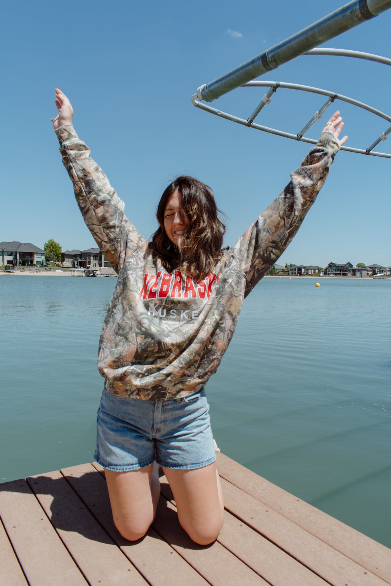 Nebraska Huskers Camo Crewneck