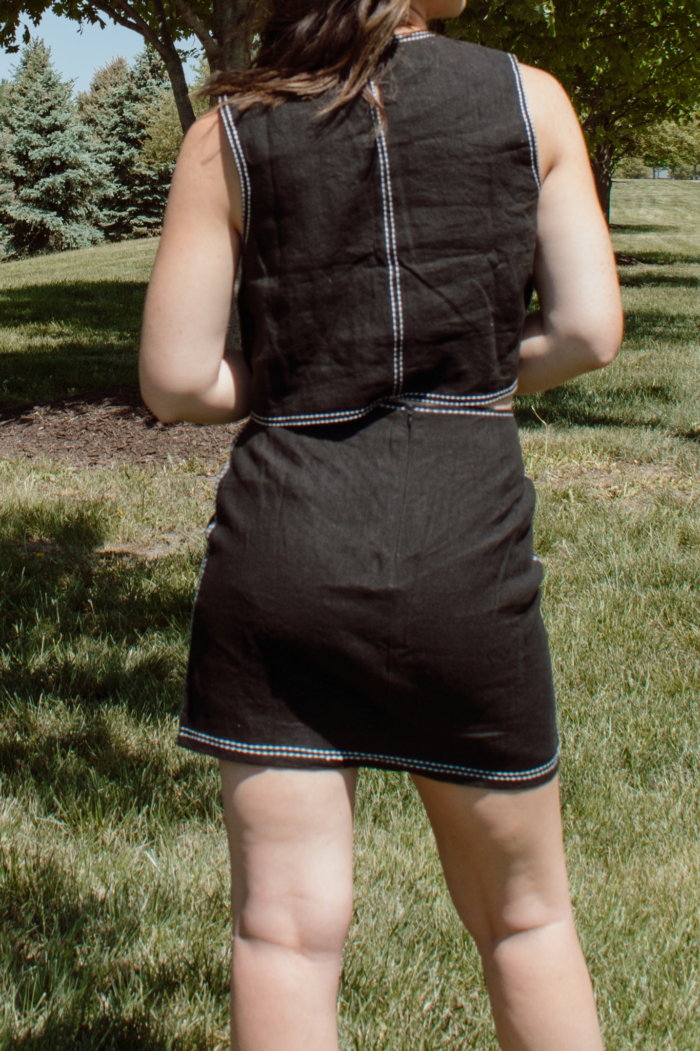 Bonez Contrast Stitch Mini Skirt