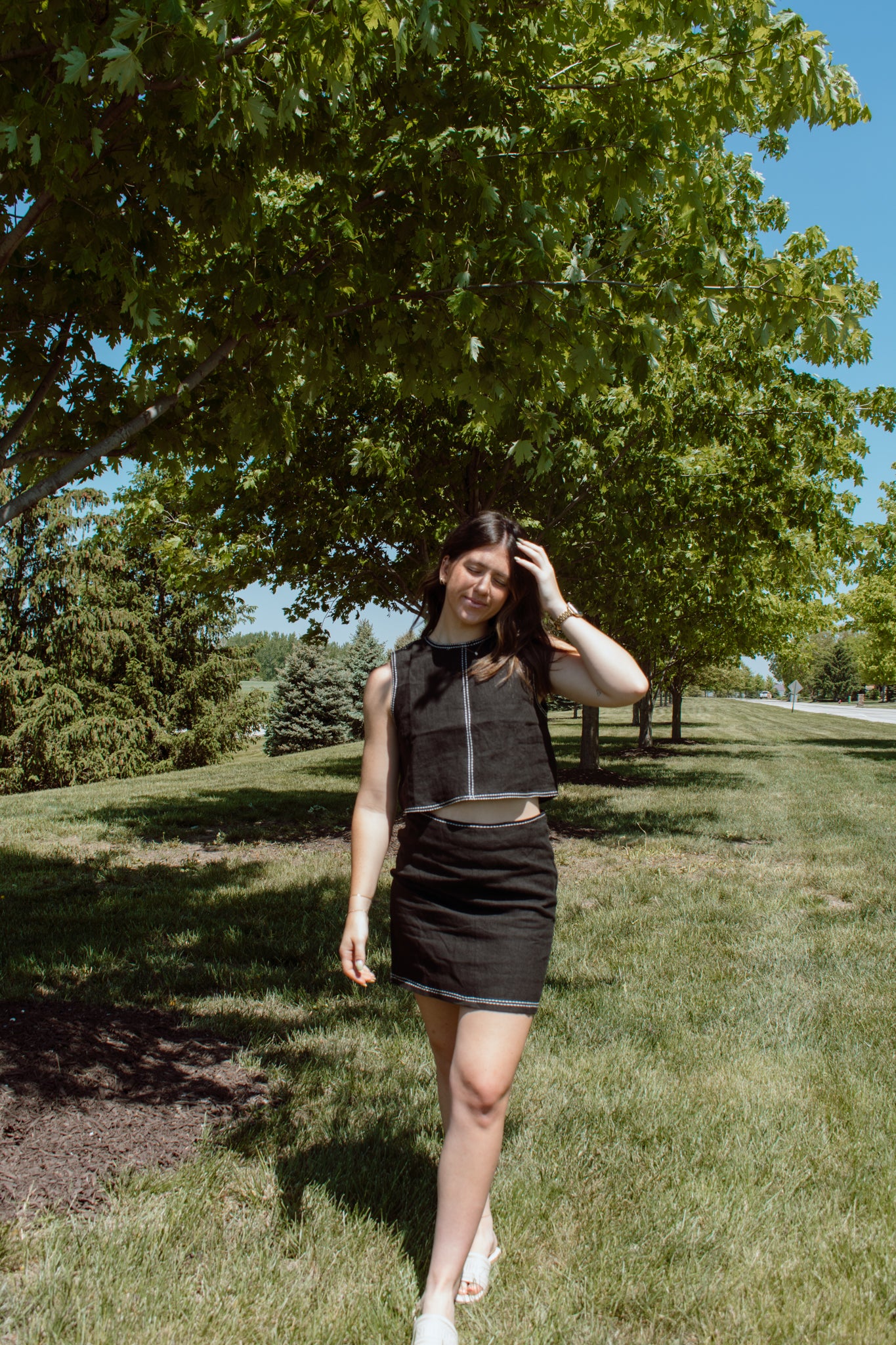 Bonez Contrast Stitch Mini Skirt