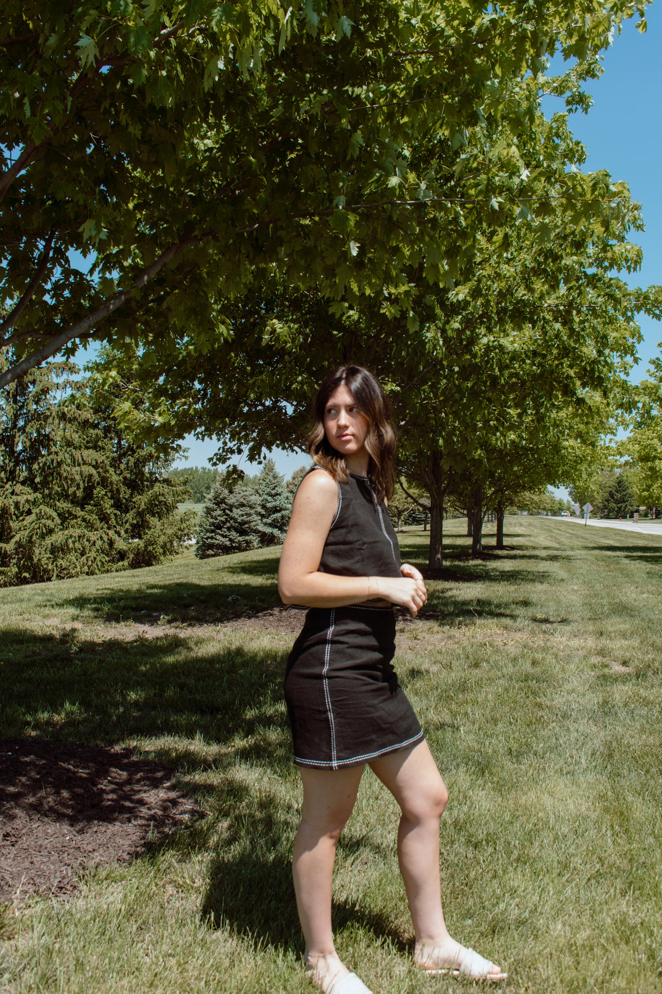 Bonez Contrast Stitch Mini Skirt