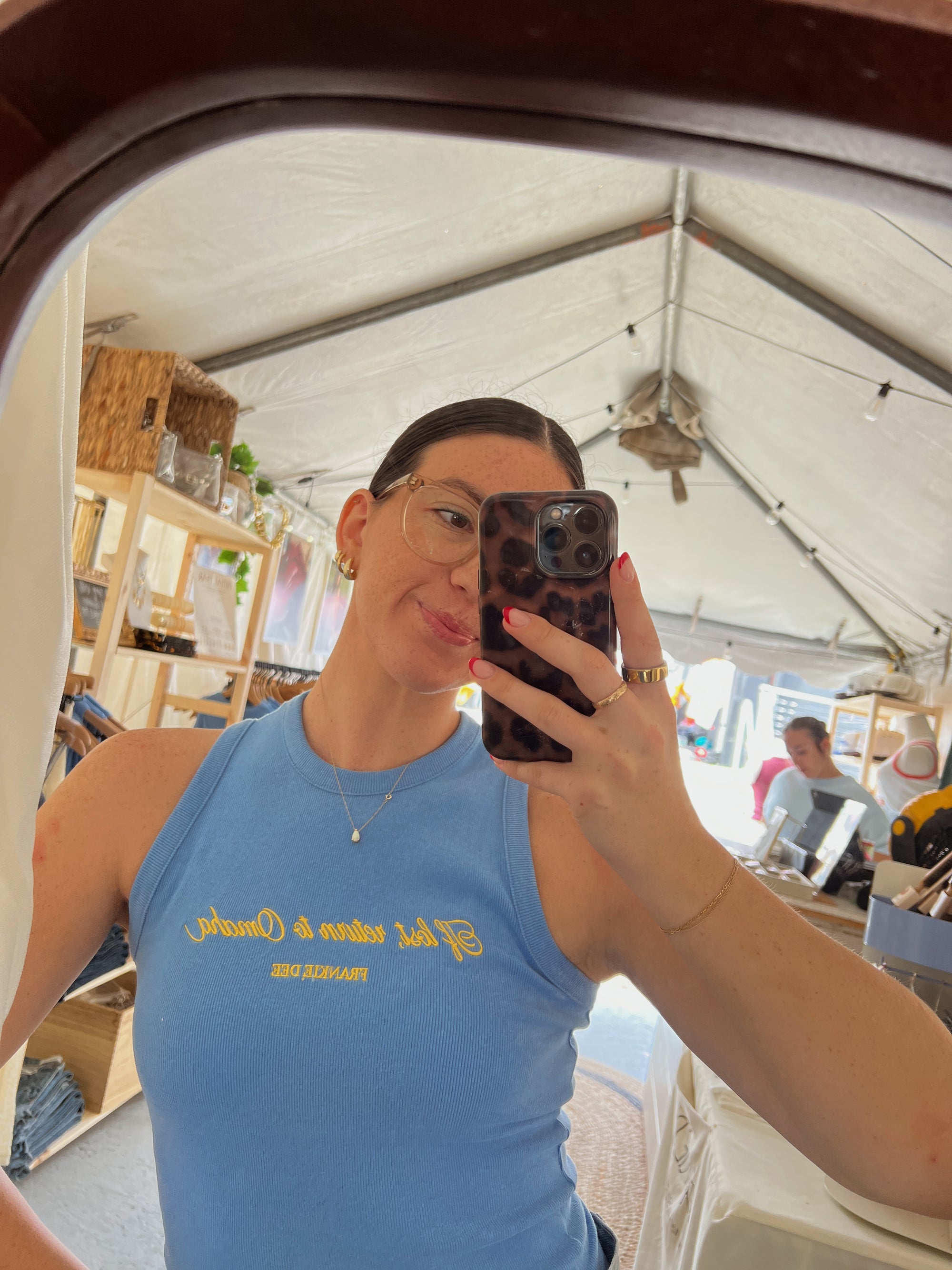 If Lost, Return to Omaha Ribbed Tank | Blue