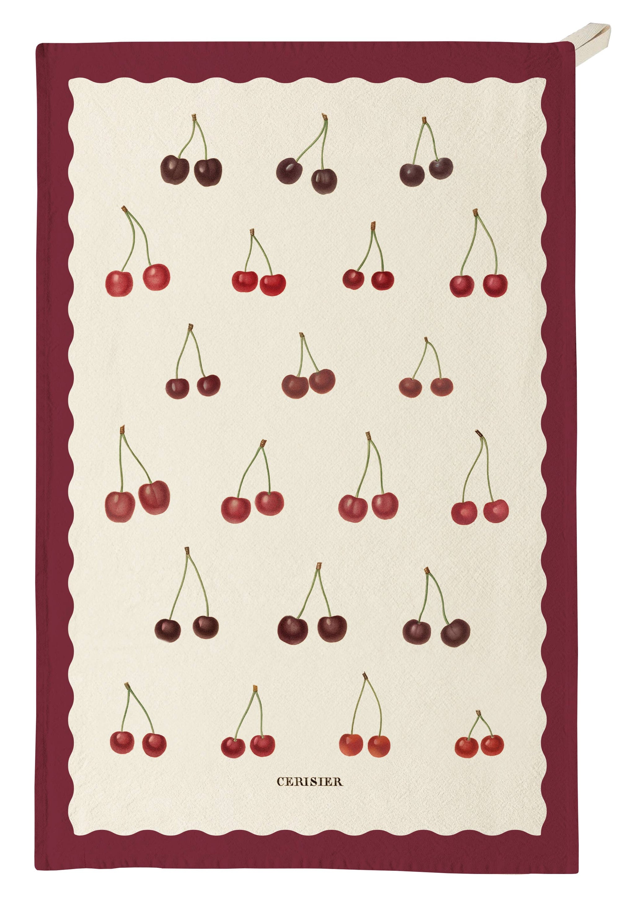 Organic Cotton Tea Towel - Cherries
