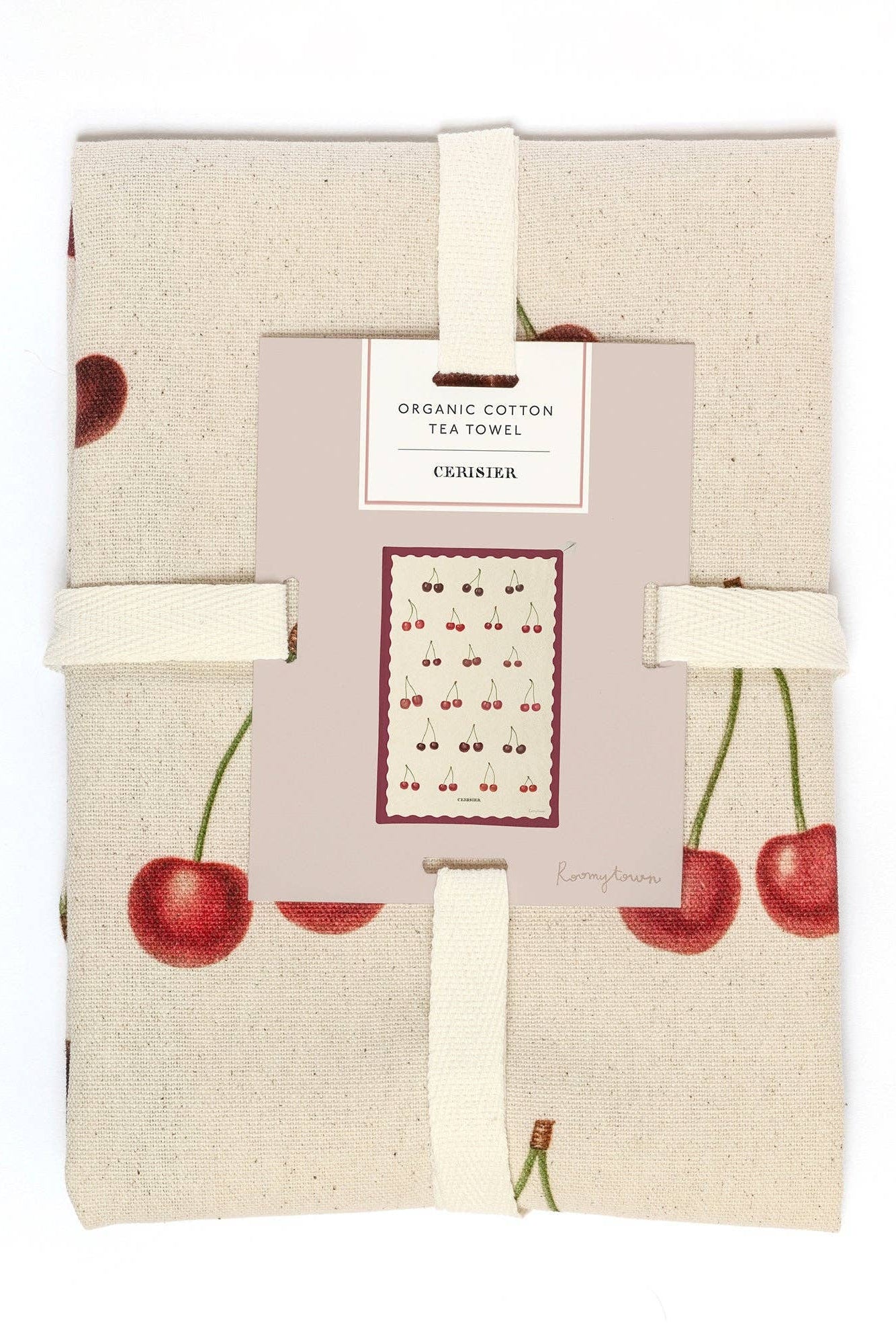 Organic Cotton Tea Towel - Cherries