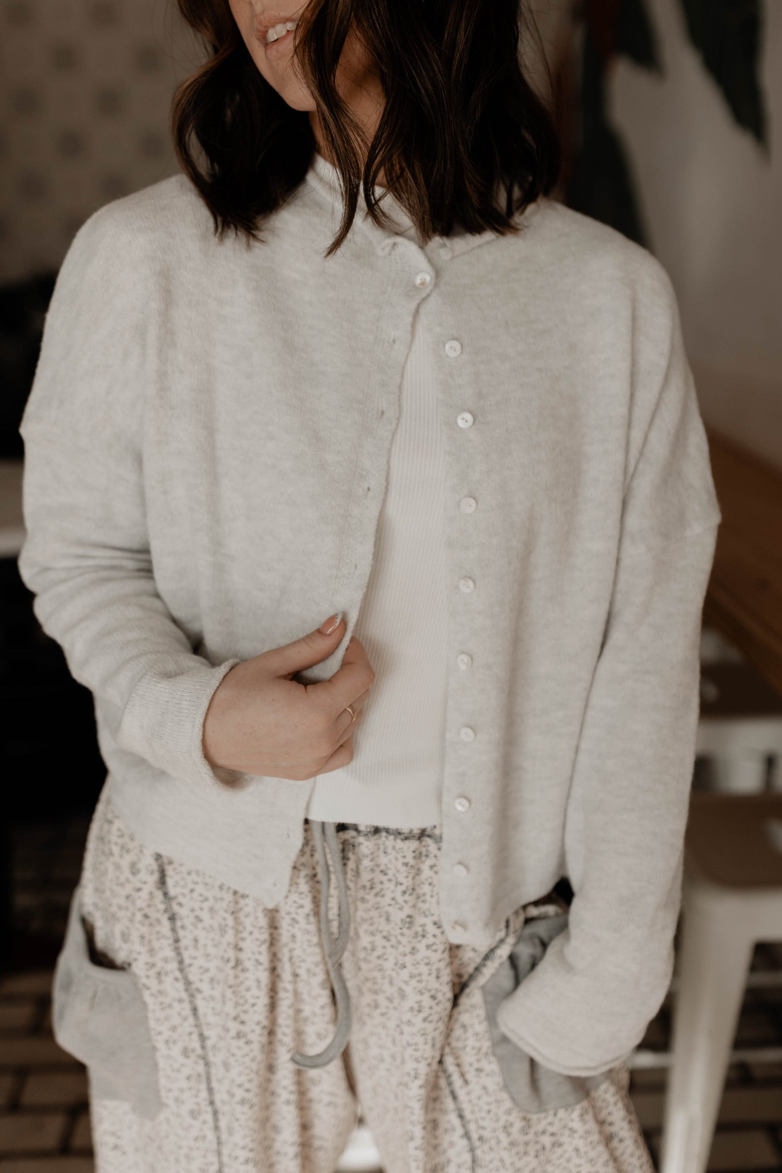 Piper Cardigan | Light Grey