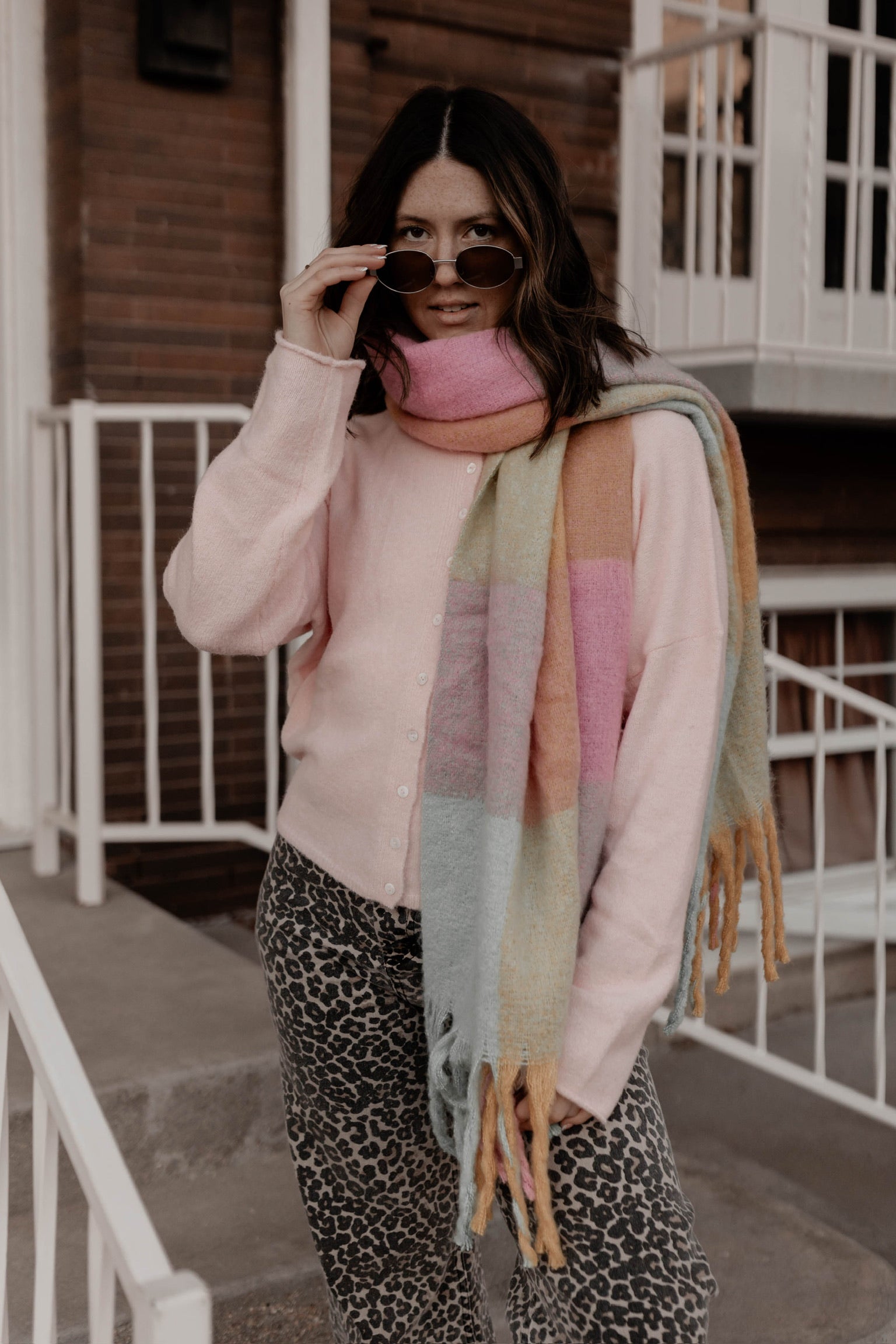 Pastel Check Scarf