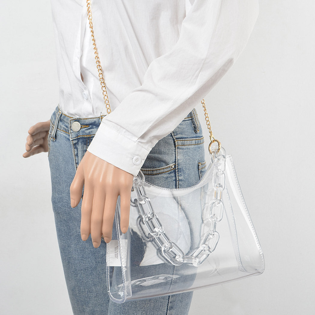 Clear Bag with Chunky Chain