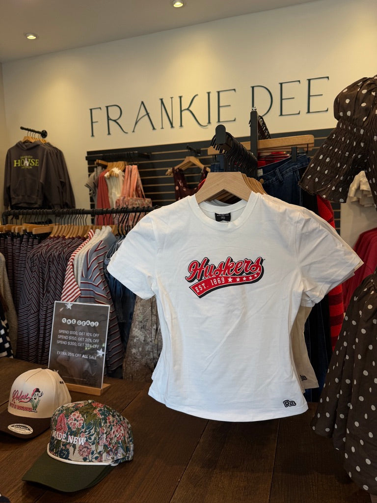 Huskers Script Fitted Tee