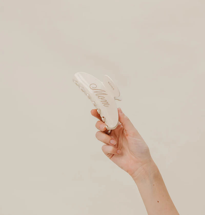 Beige Mom Oversized Claw Clip