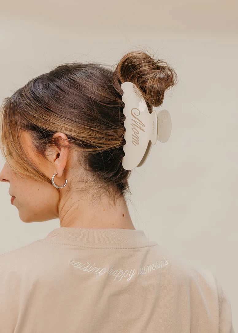 Beige Mom Oversized Claw Clip