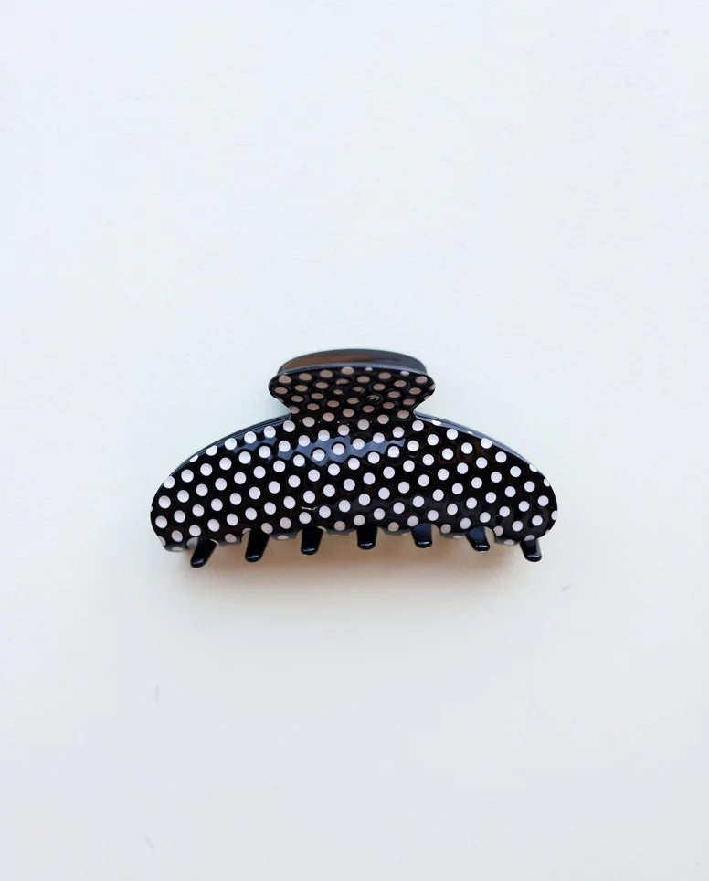 Black & White Polka Dot Claw Clip