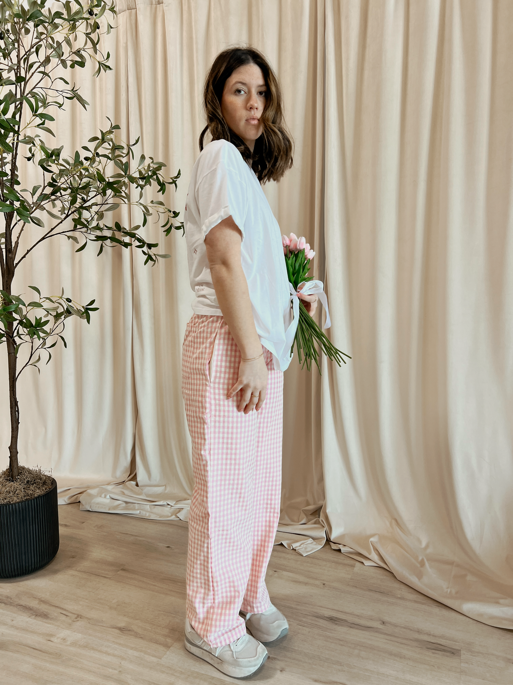 Maggie Gingham Pants | Pink