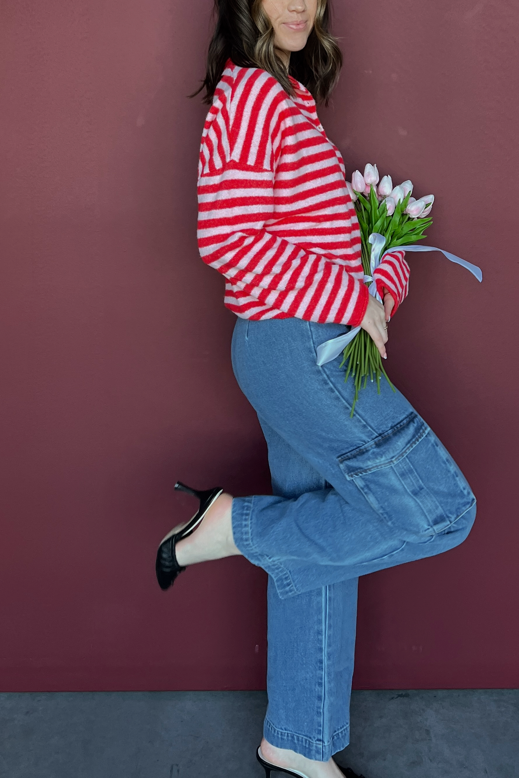 Piper Cardigan | Red + Pink