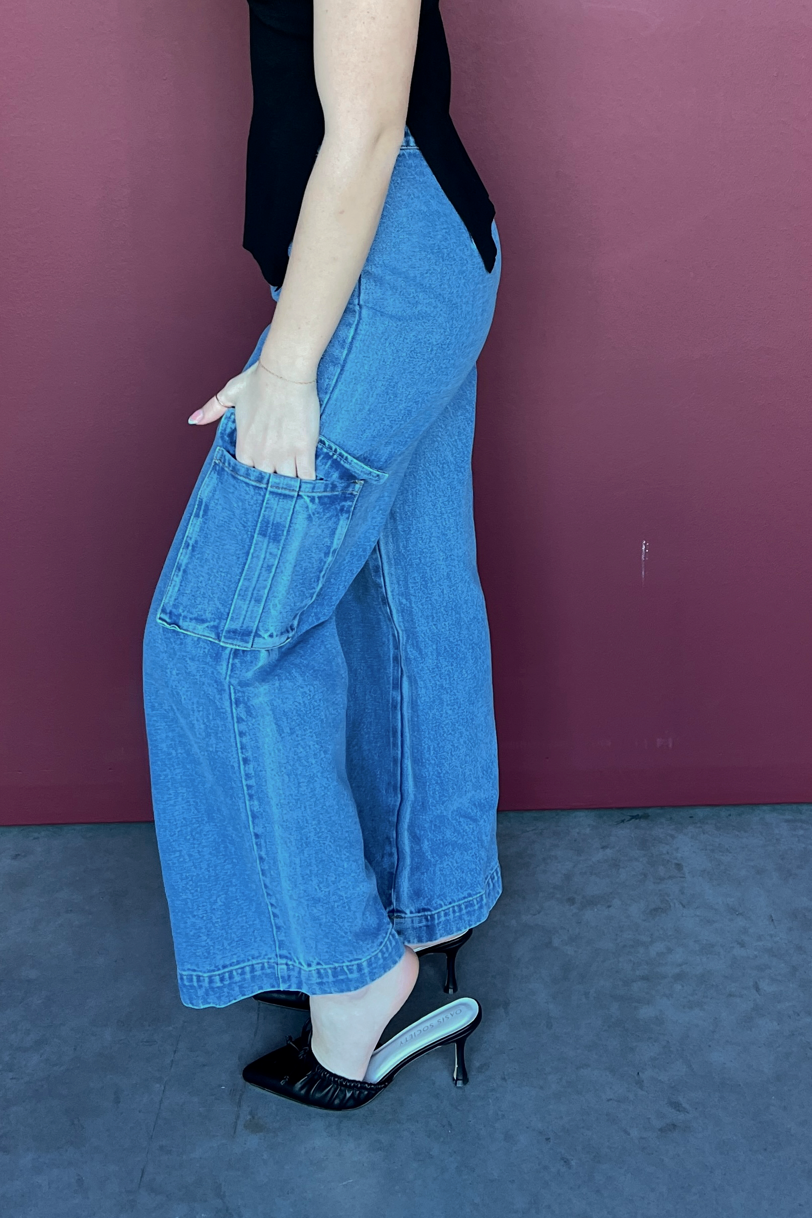 Mallory Denim Cargo Pants