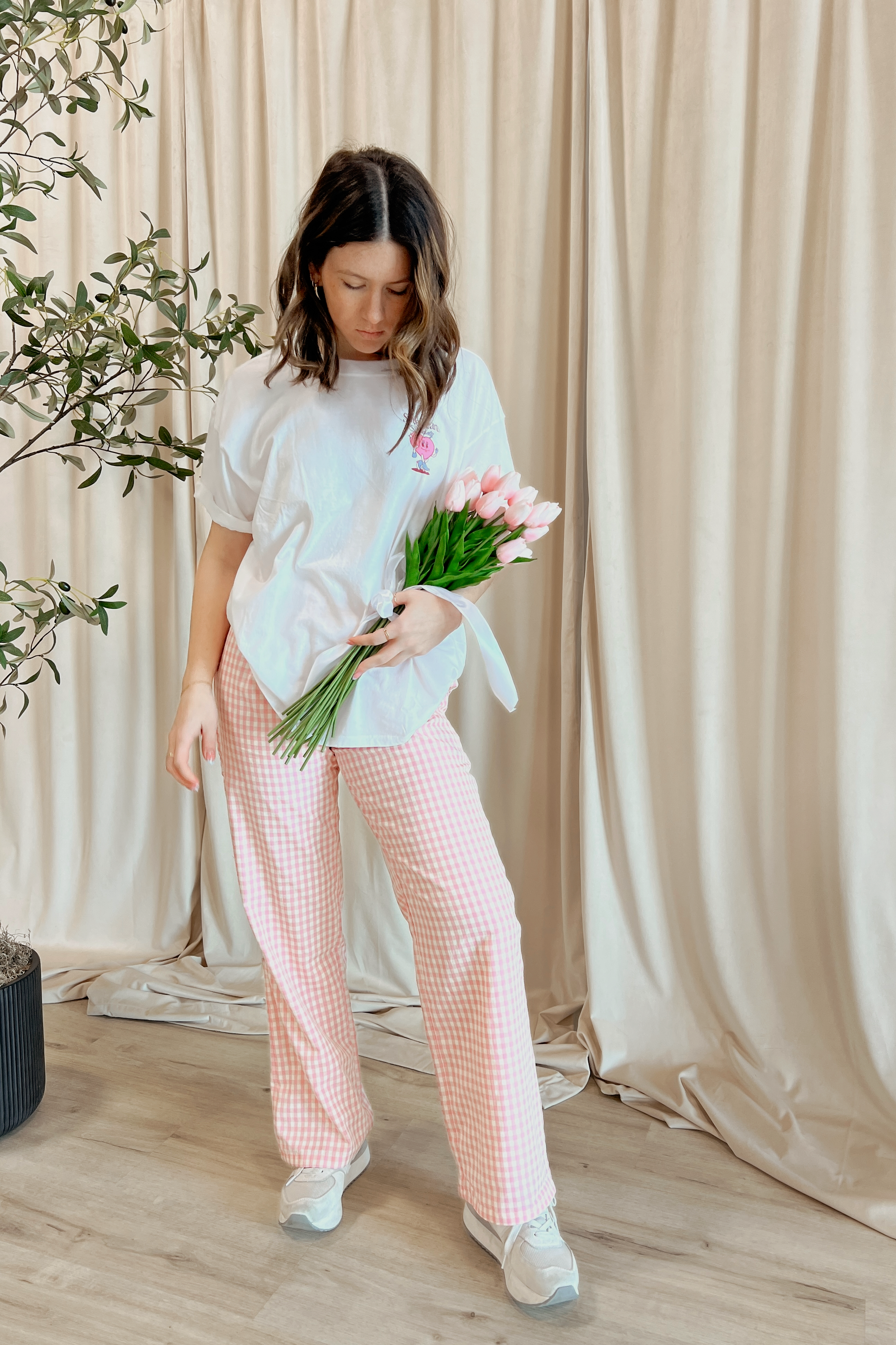 Maggie Gingham Pants | Pink