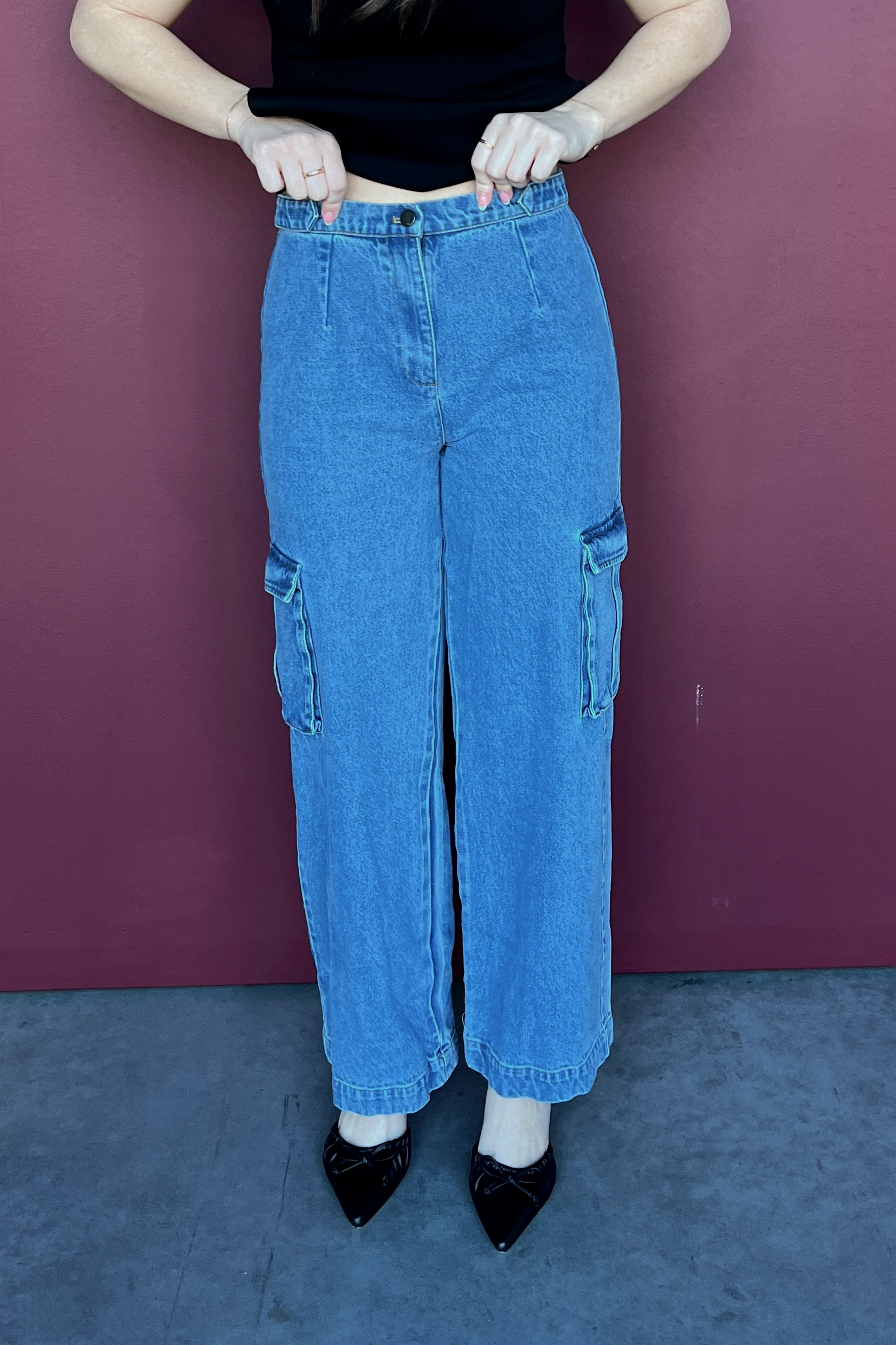 Mallory Denim Cargo Pants